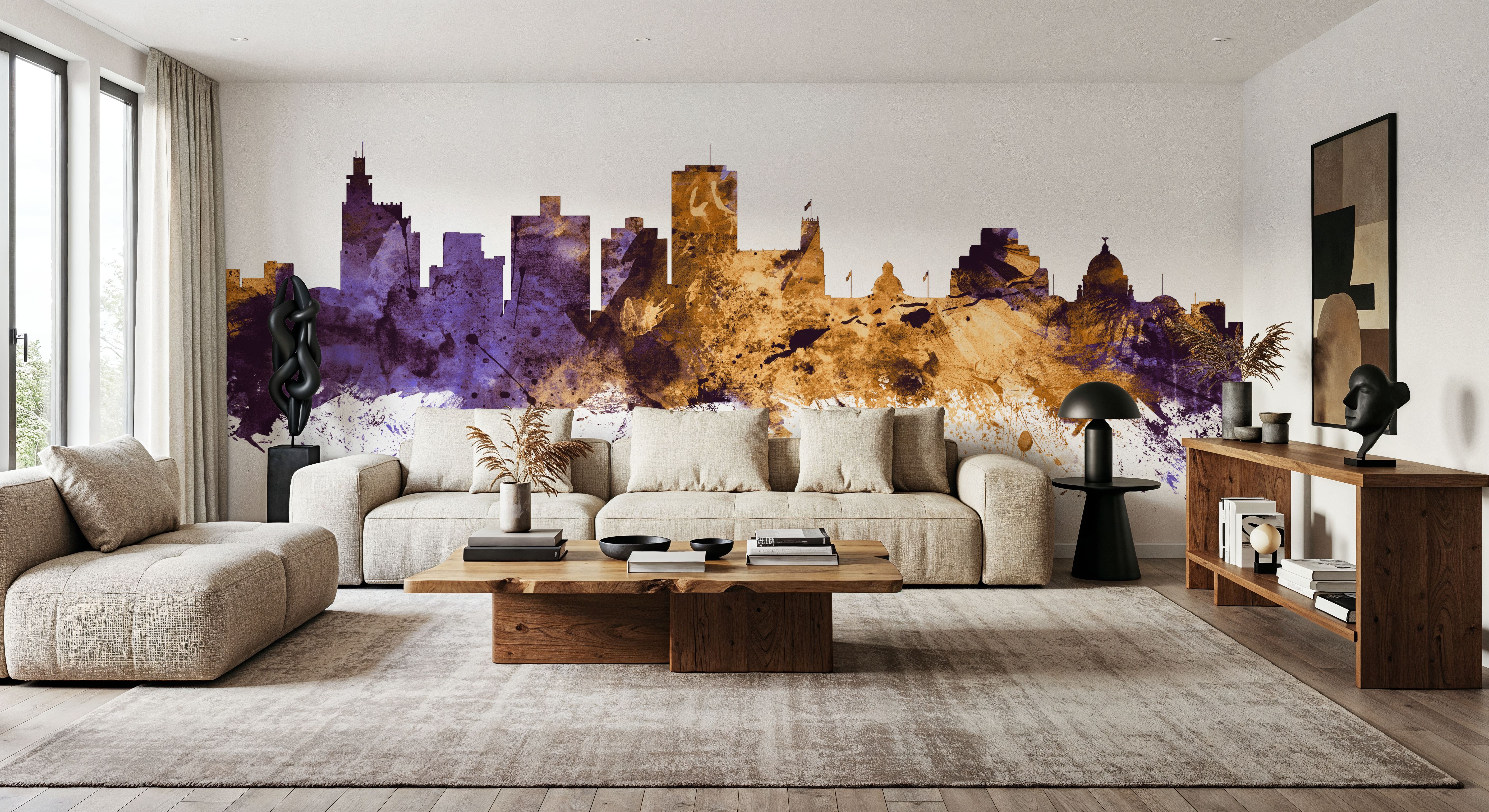 Jackson Mississippi Skyline Purple & Gold