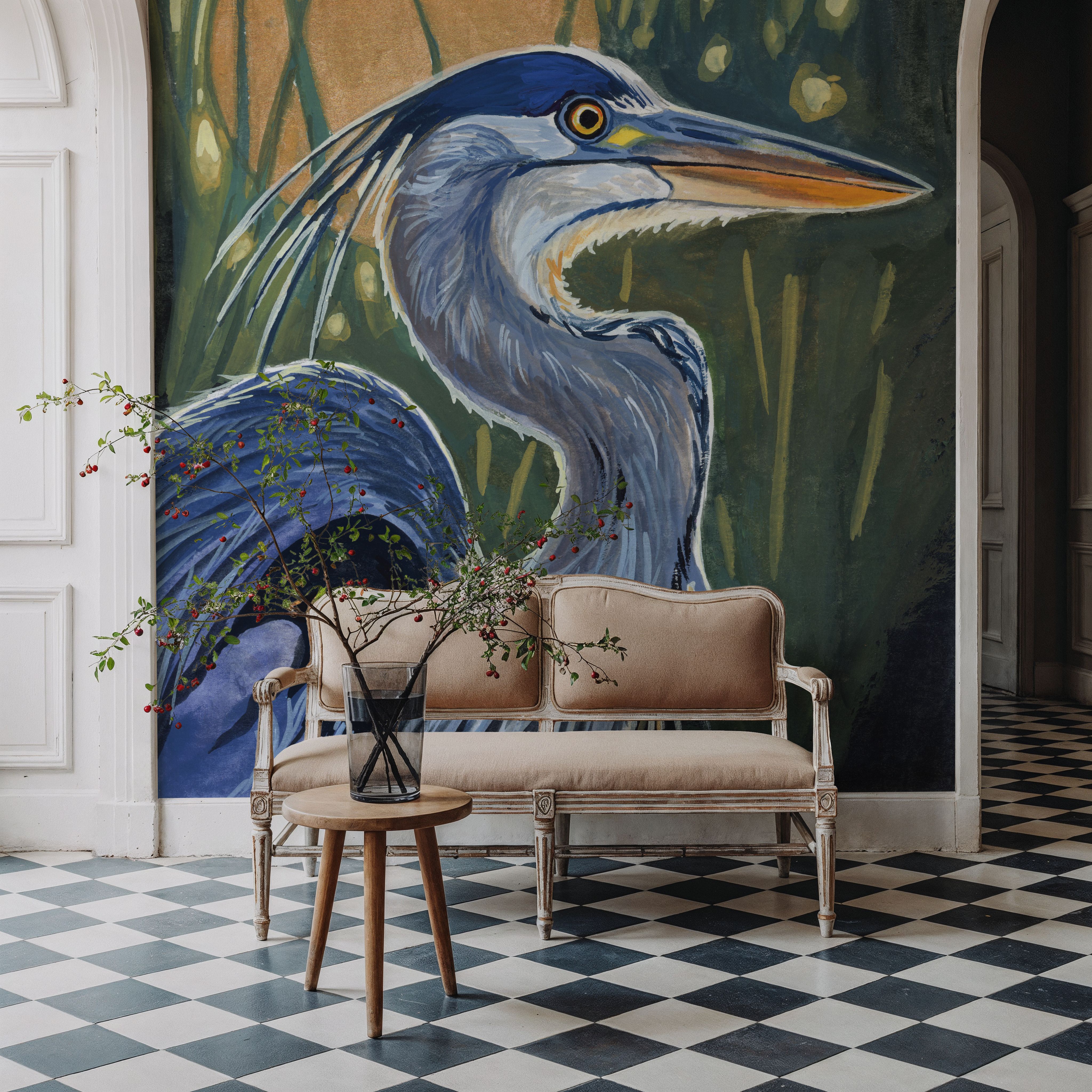 Blue Heron Backlit in Morning