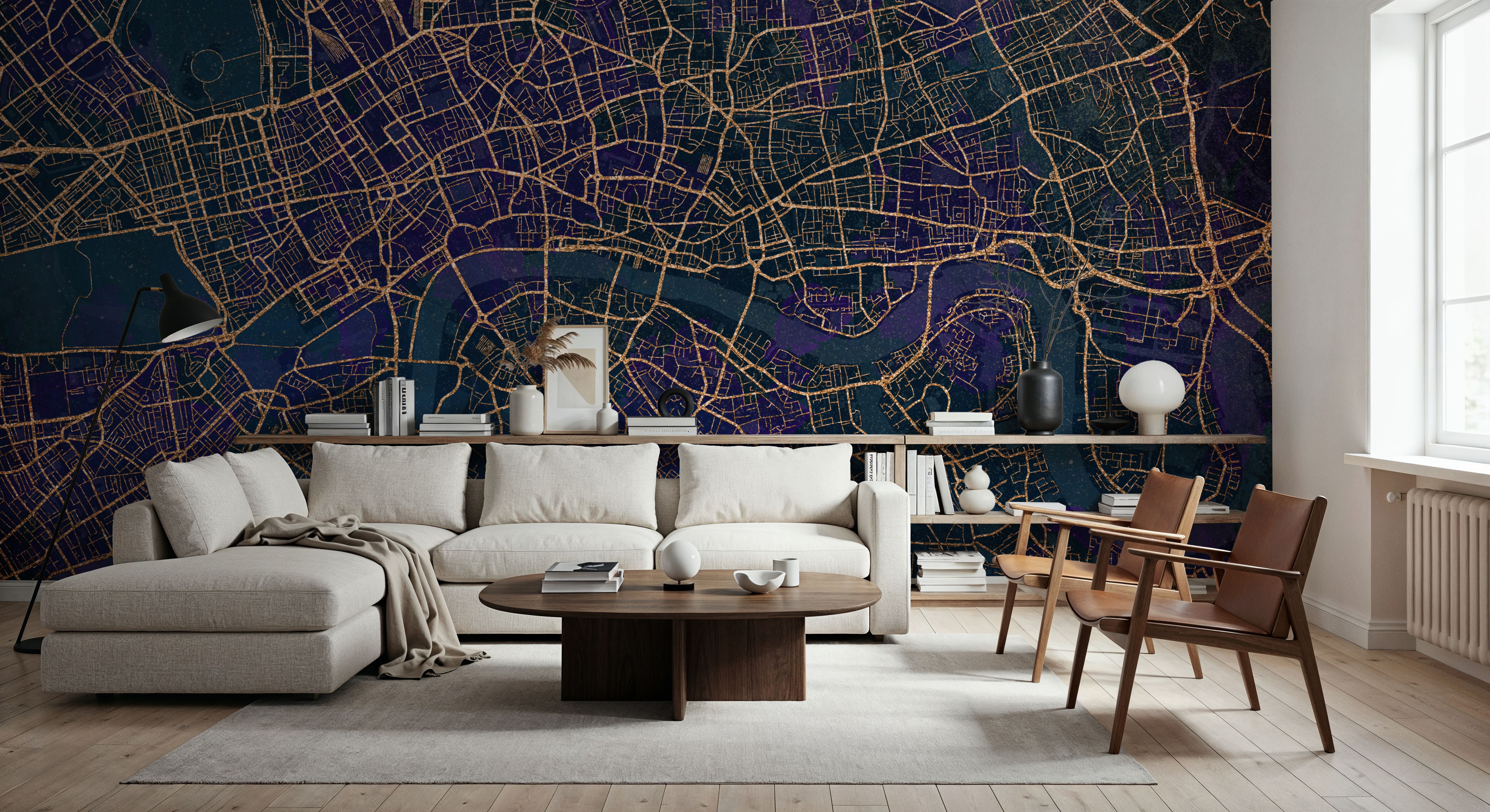 Central London Blue & Gold, Papel de parede