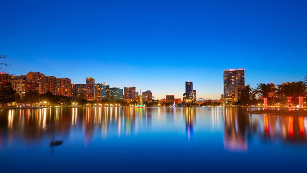 Orlando Skyline Sunset at Lake Eola