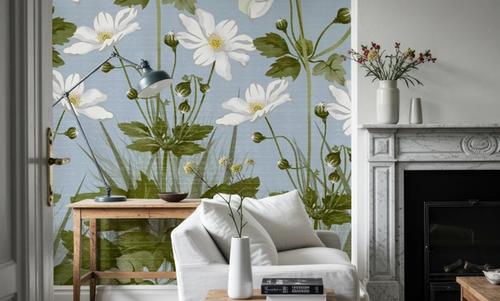 White Anemones, Sky Blue