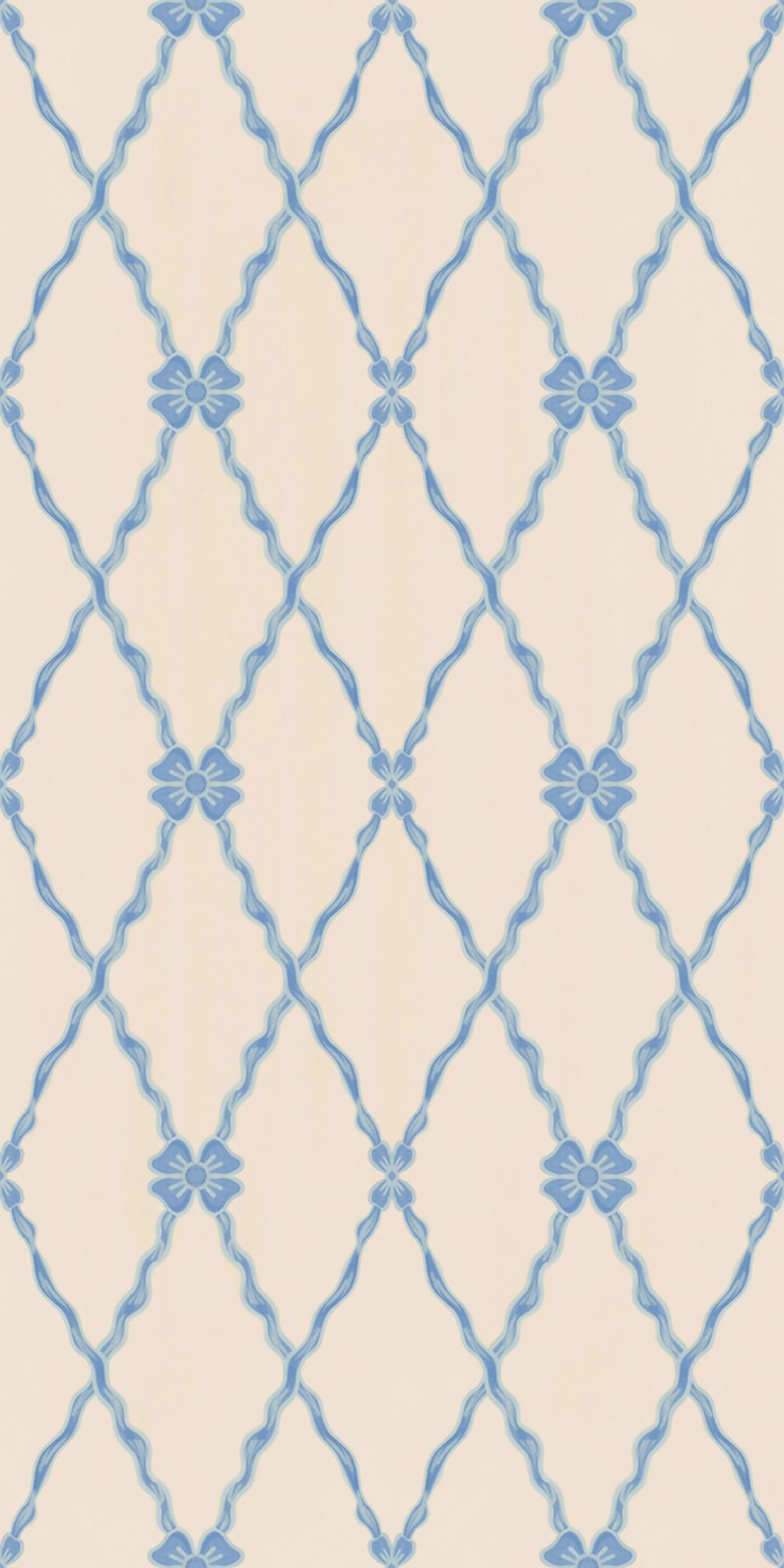 French Country Style Argyle, Fresh Blue