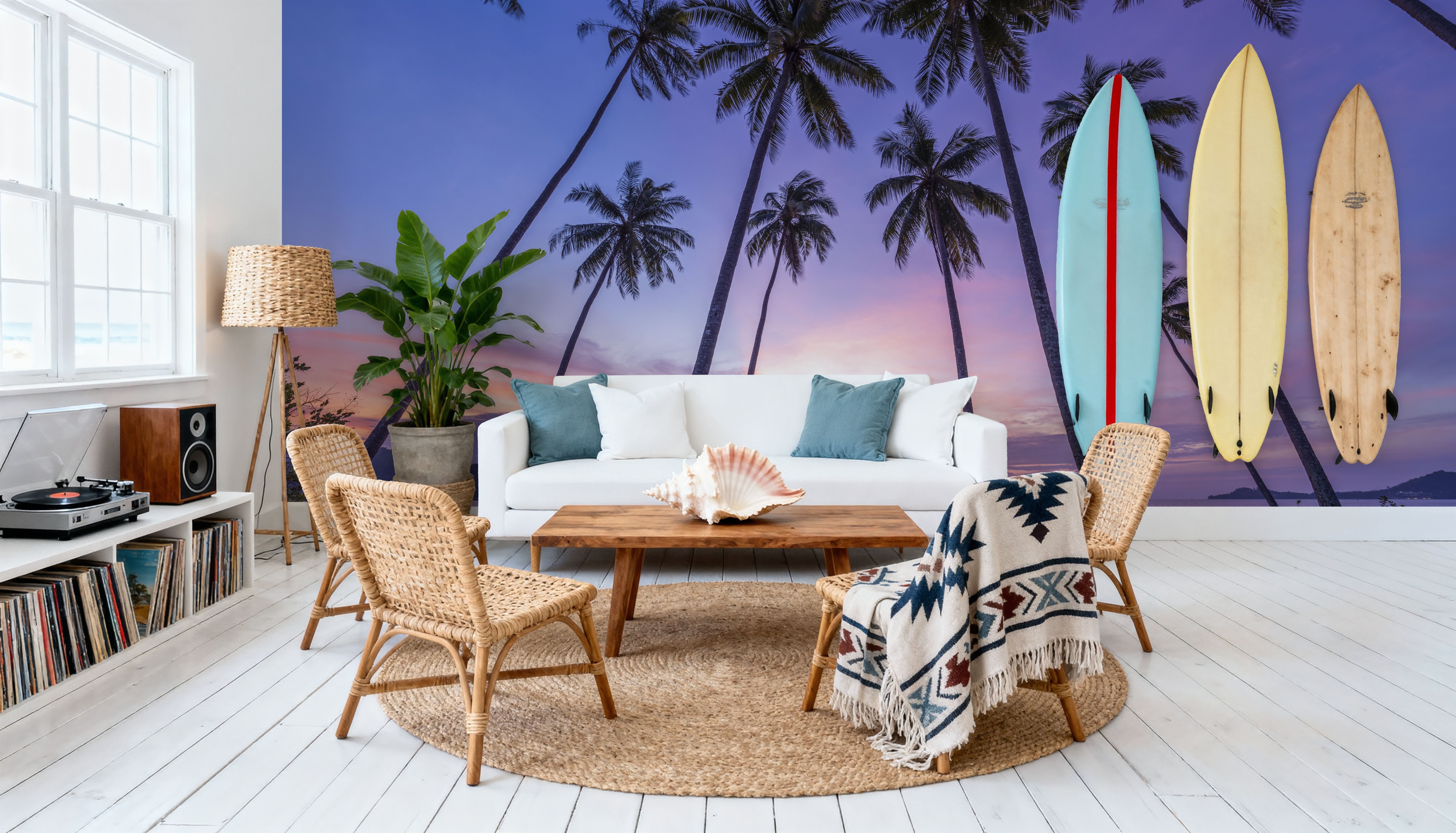 Sunset Palm Vista, Wallpaper