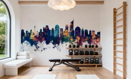 Jakarta Skyline Indonesia Blue & Bronze