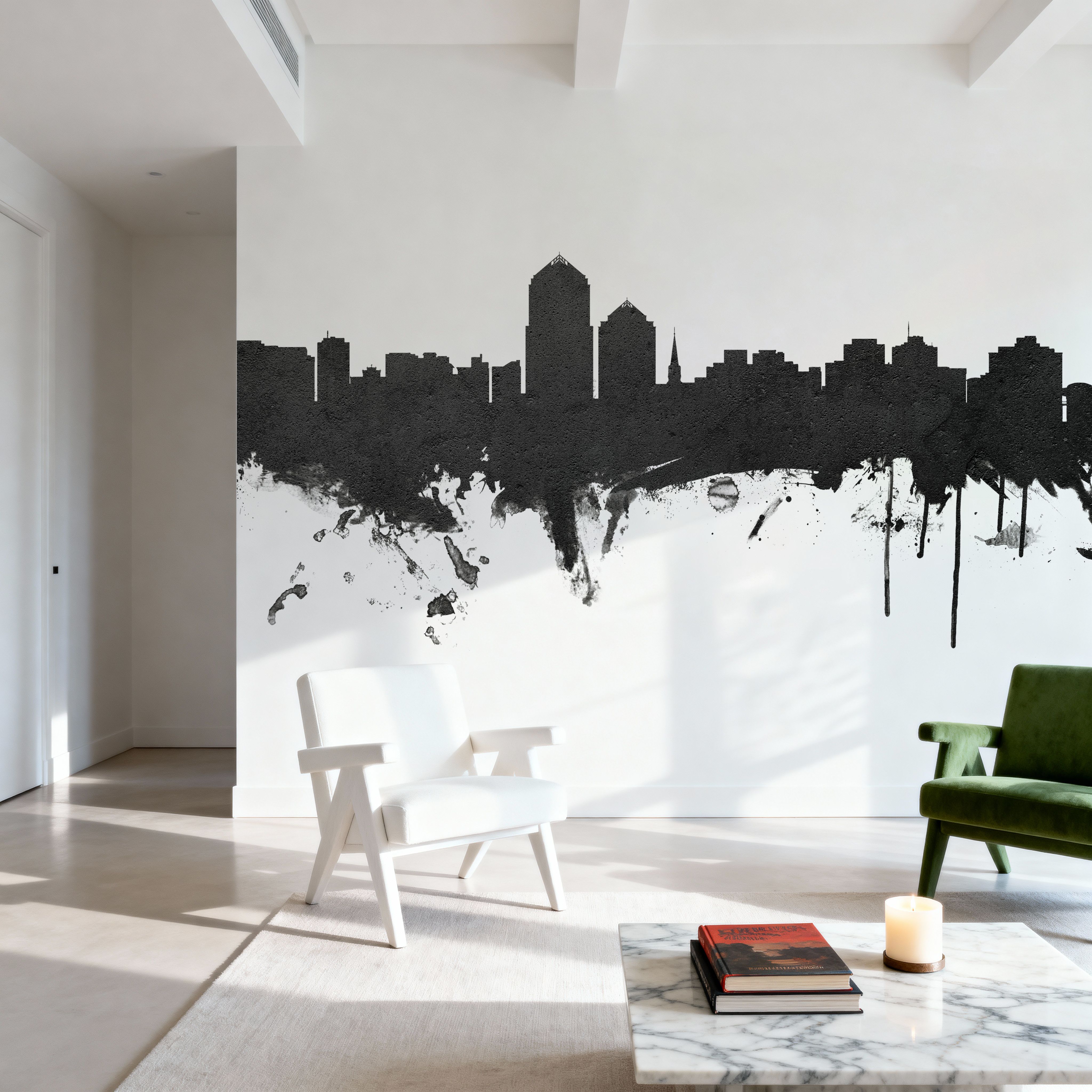 Albuquerque New Mexico Skyline Black & White