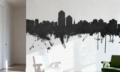 Albuquerque New Mexico Skyline Black & White