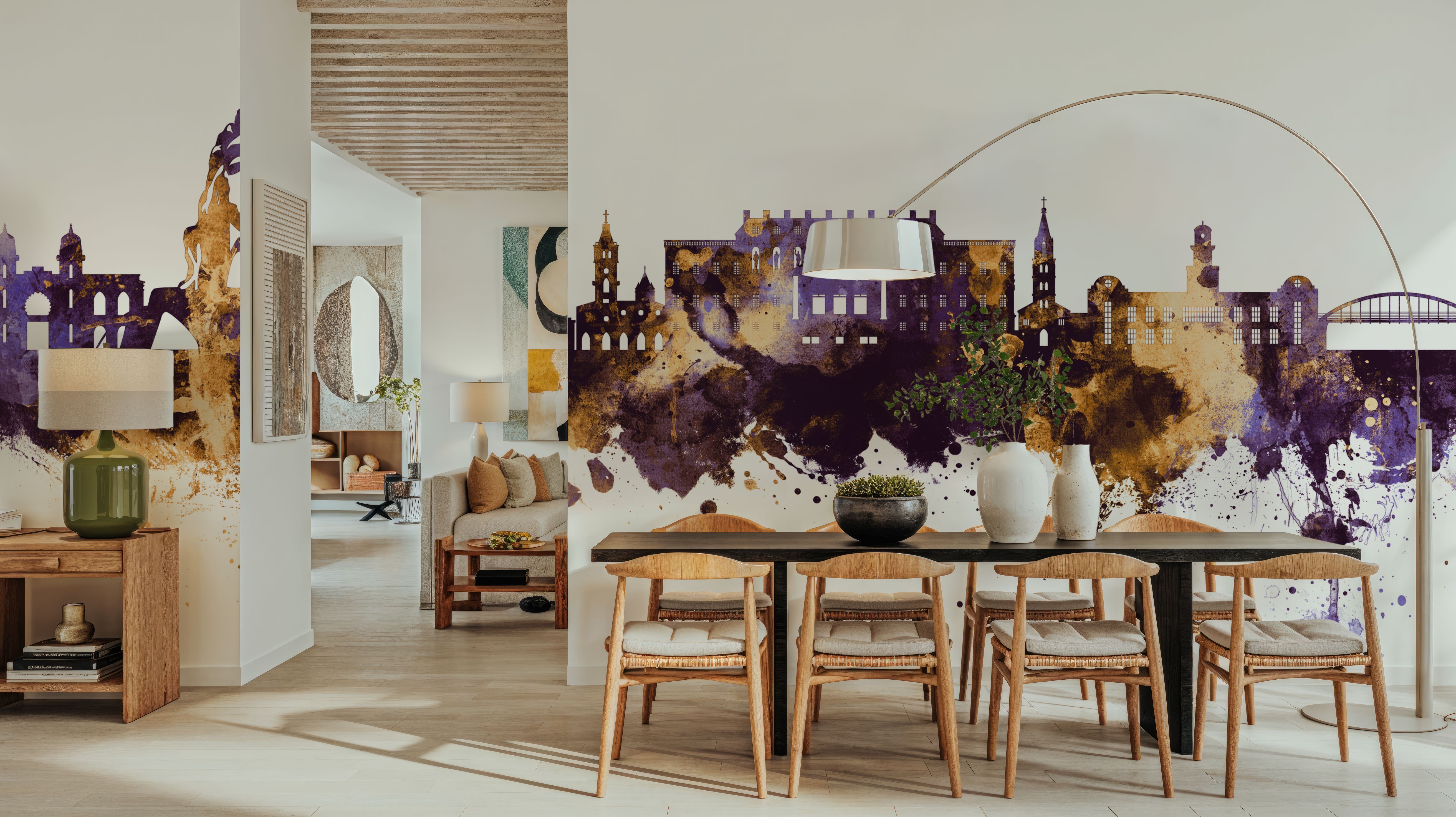 Coimbatore India Skyline Purple & Gold