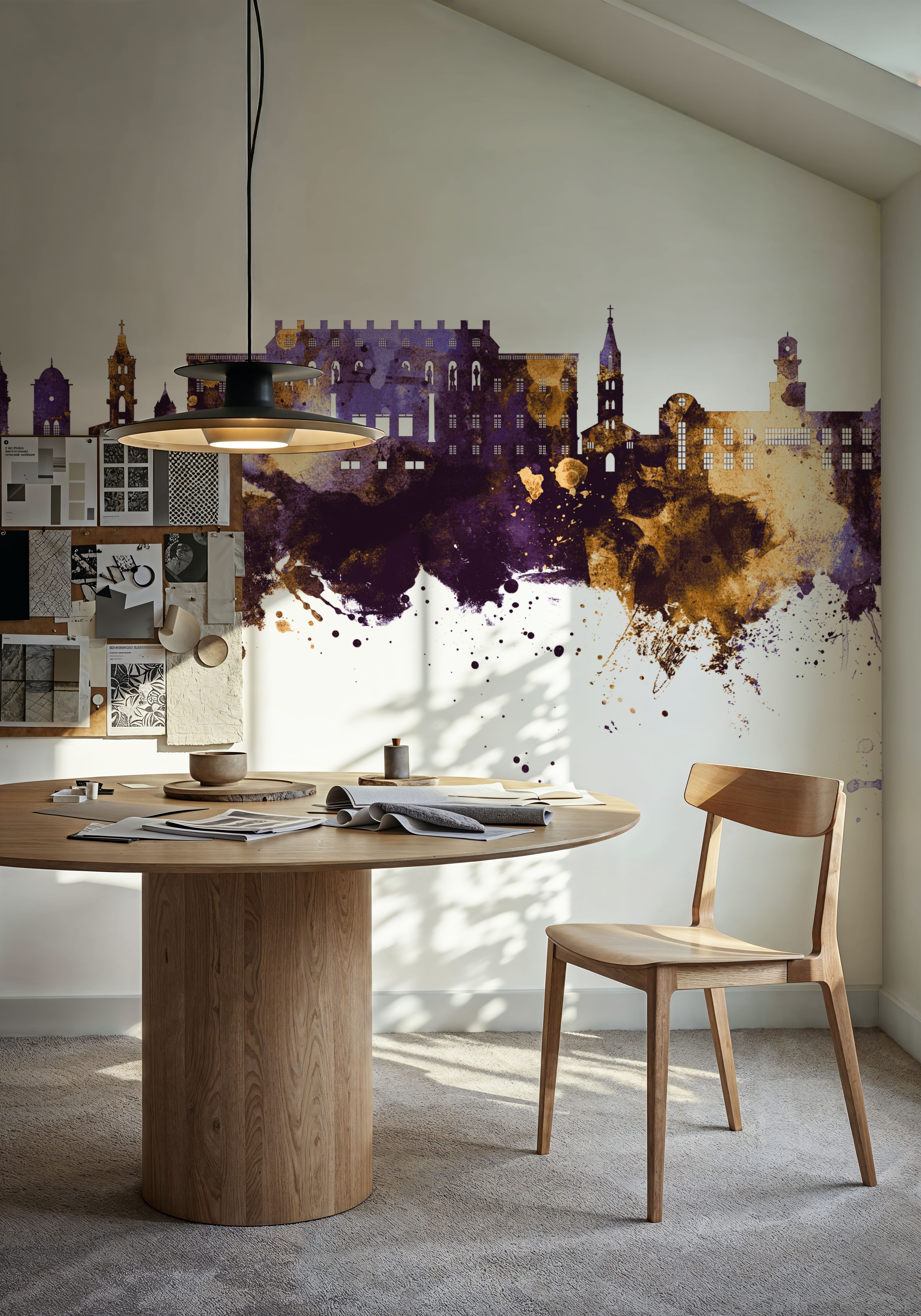 Coimbatore India Skyline Purple & Gold