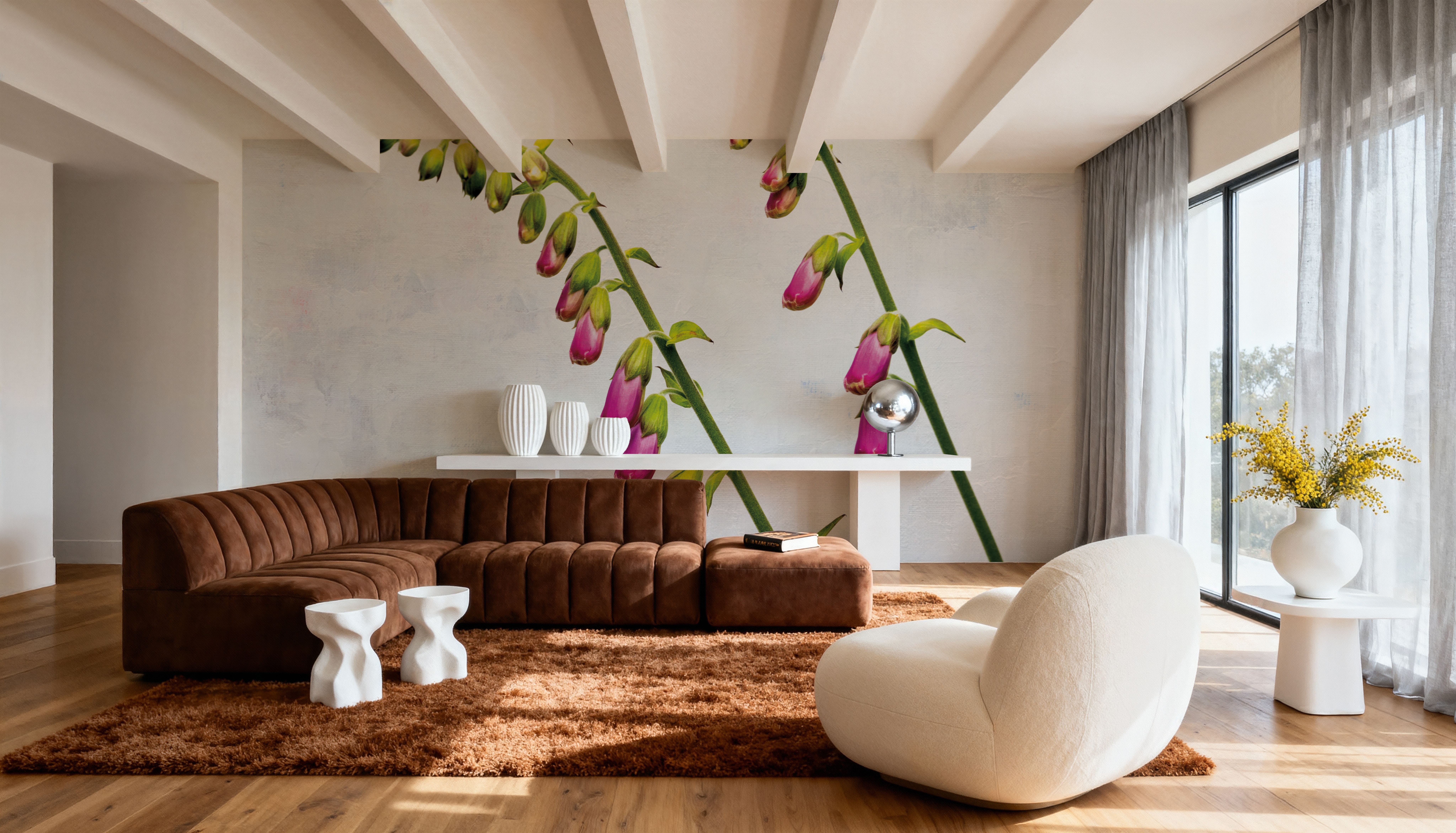 Bending Foxgloves, Behang