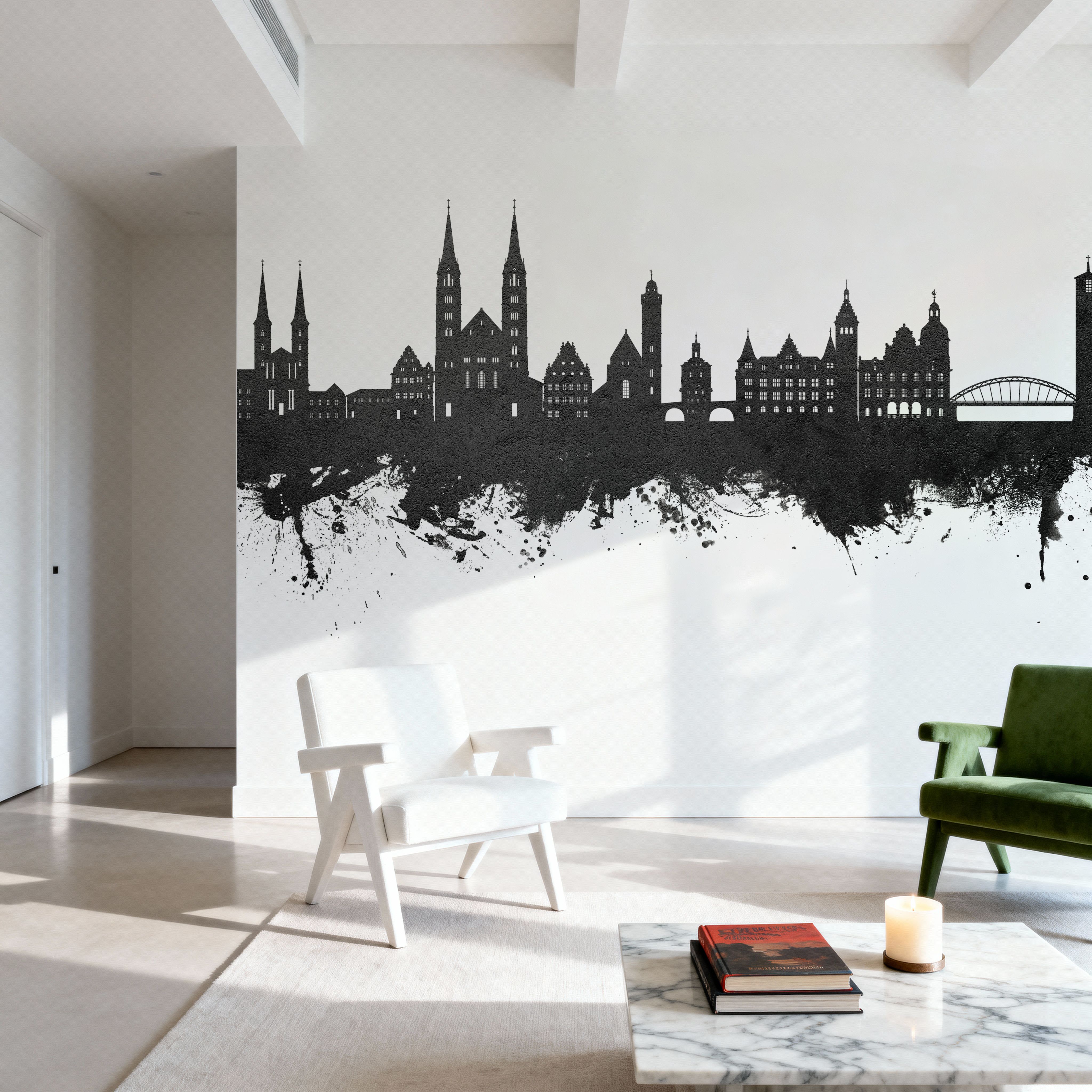 Bamberg Germany Skyline Black & White