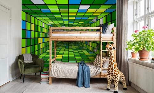Retro Game Tunnel, Vibrant Green