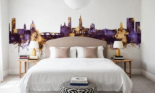 Toulouse France Skyline Purple & Gold