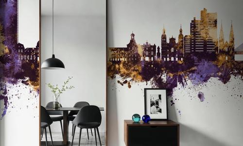 Bonn Skyline Purplr & Gold