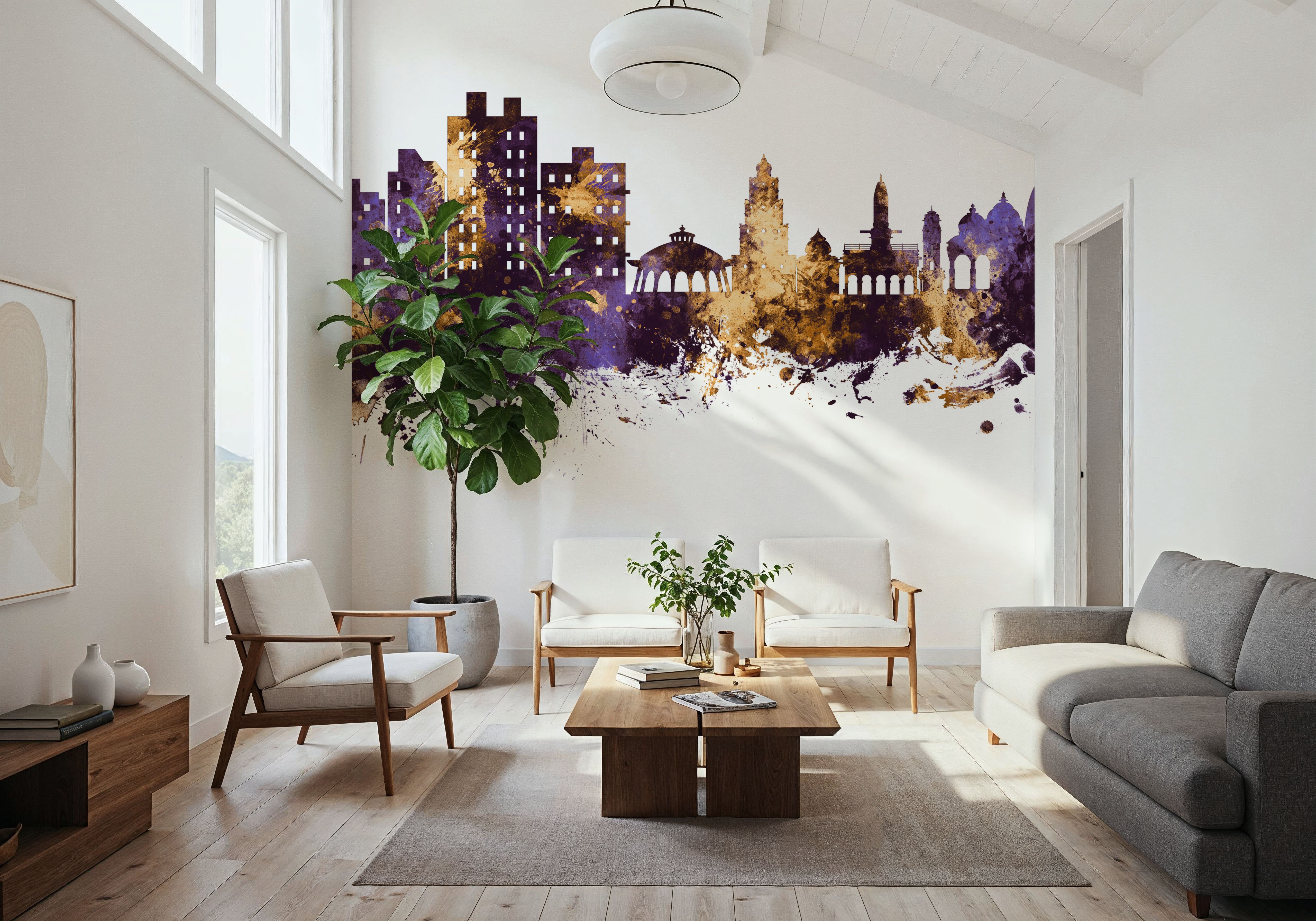 Nashik India Skyline Purple & Gold