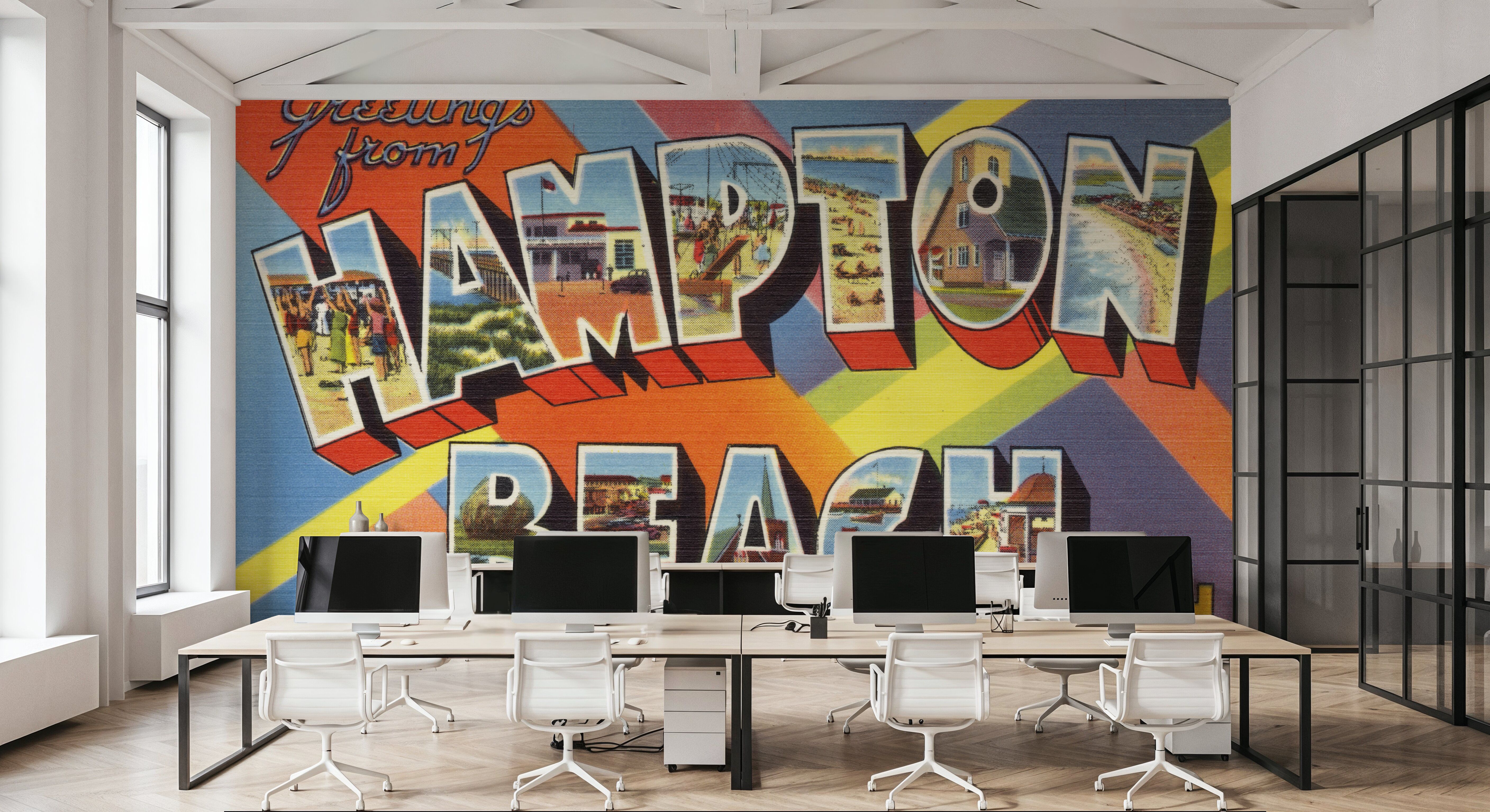 Greetings from Hampton Beach - Screenprint Postcard