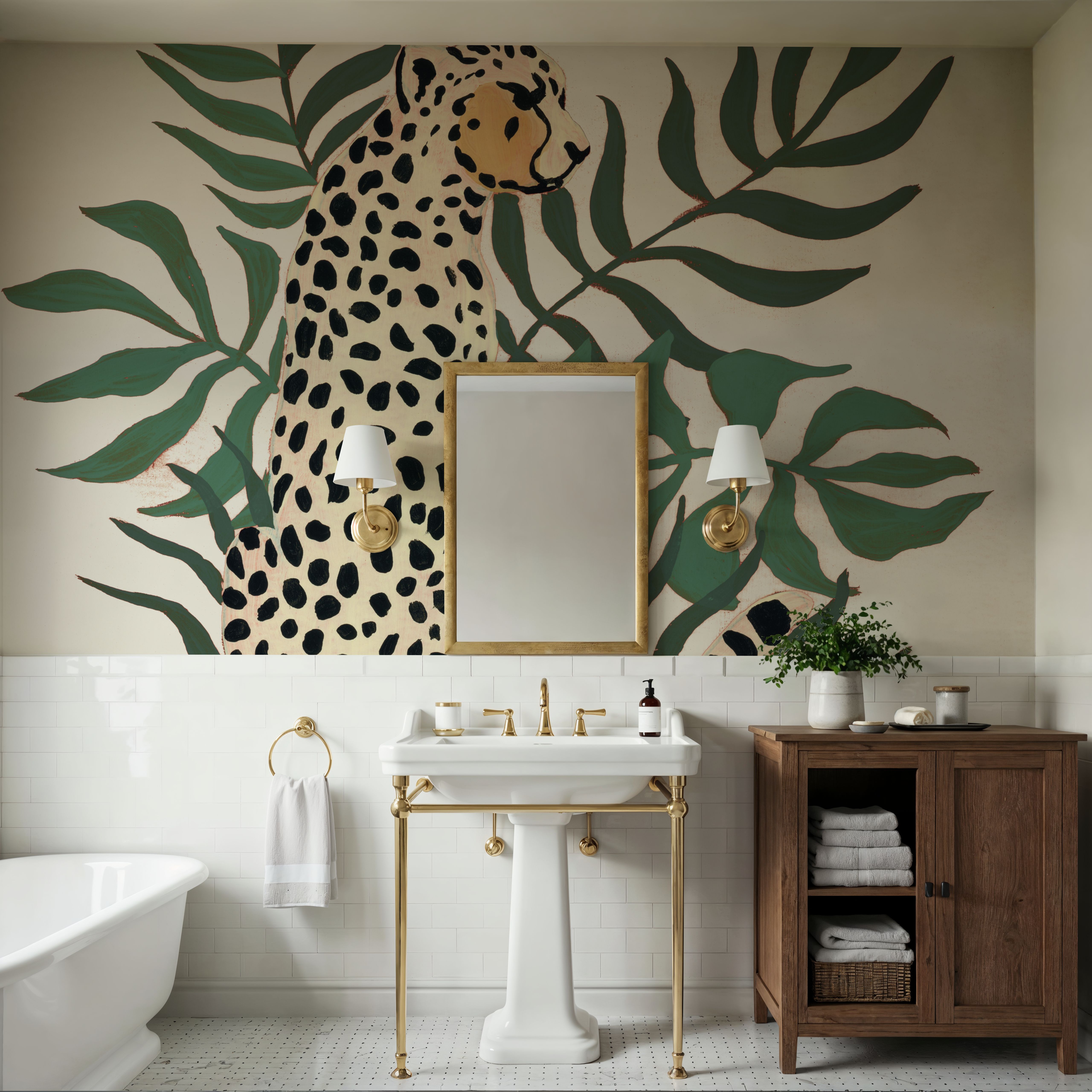 Sitting Cheetah Cream