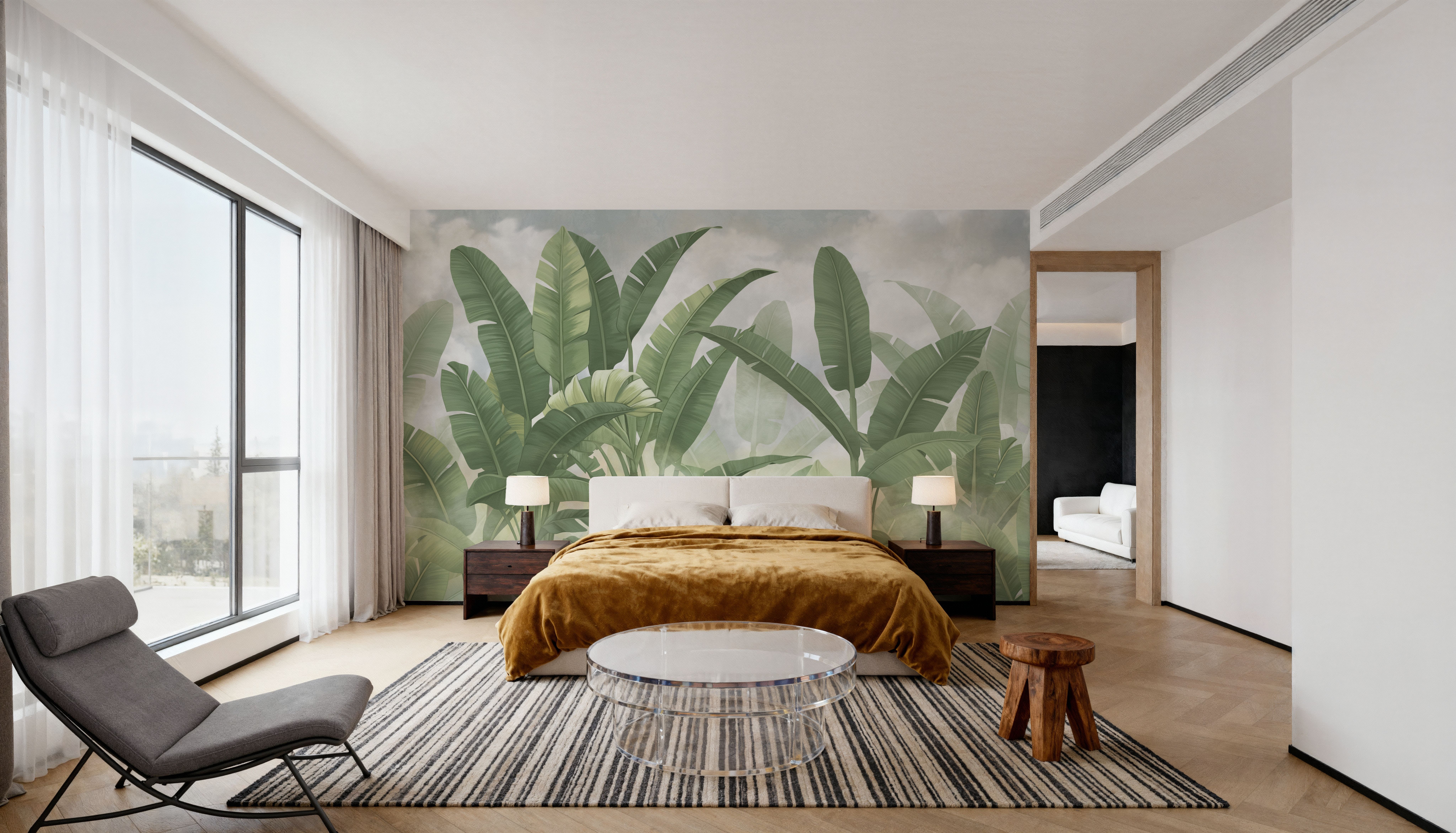 Banana Palms, Muted Green