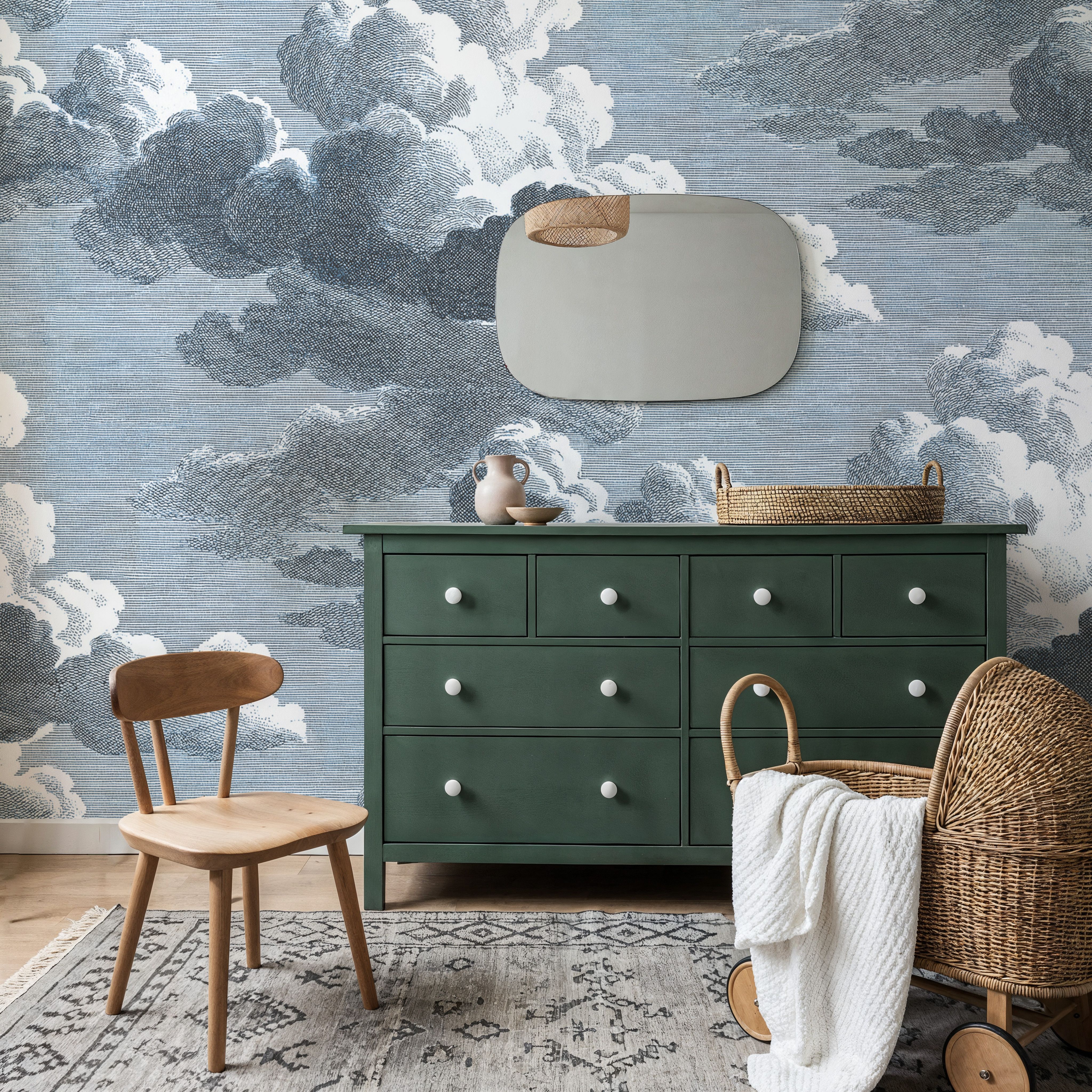 Intaglio Clouds, Ink Blue