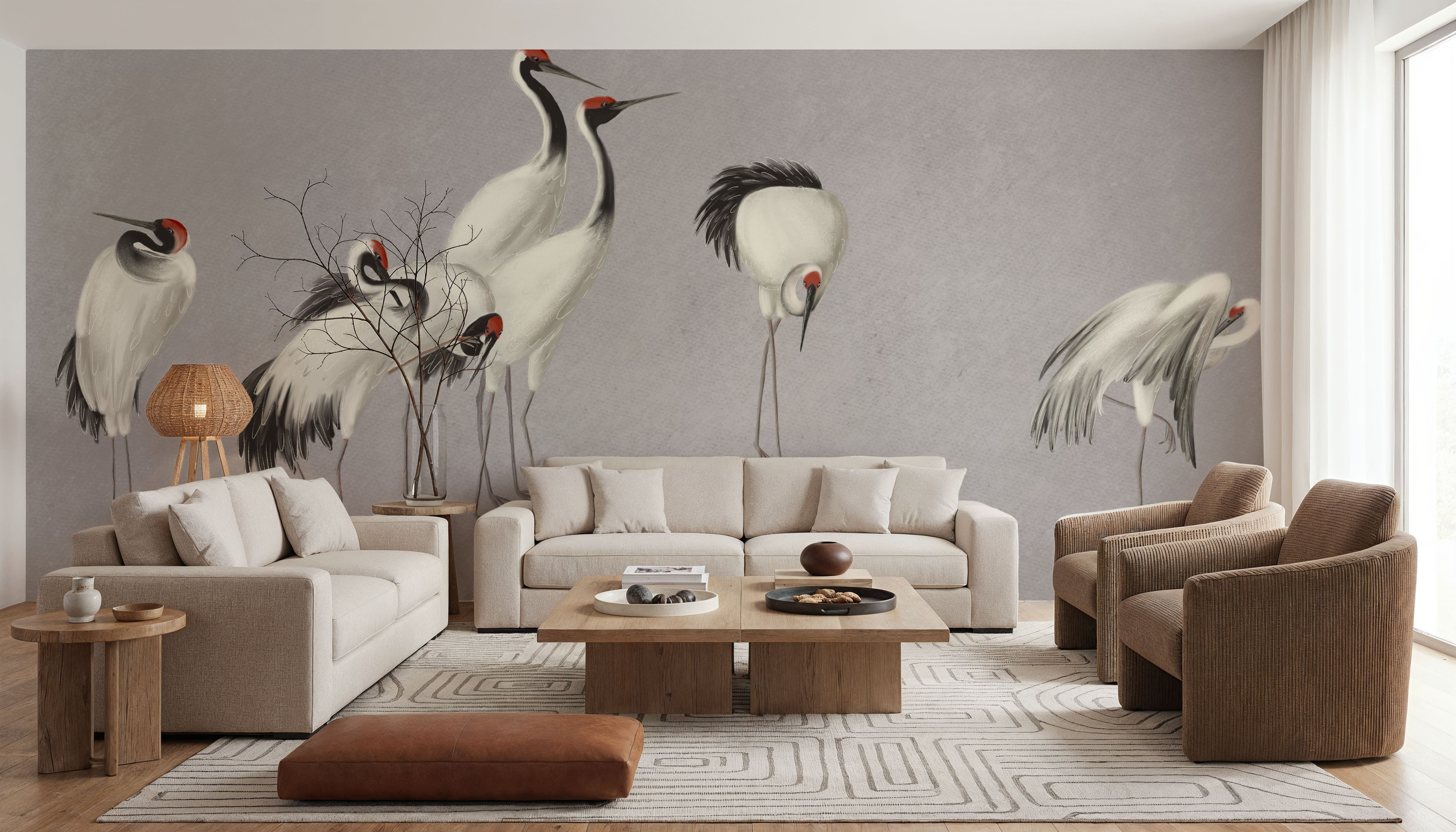 Japanese Cranes - Stone