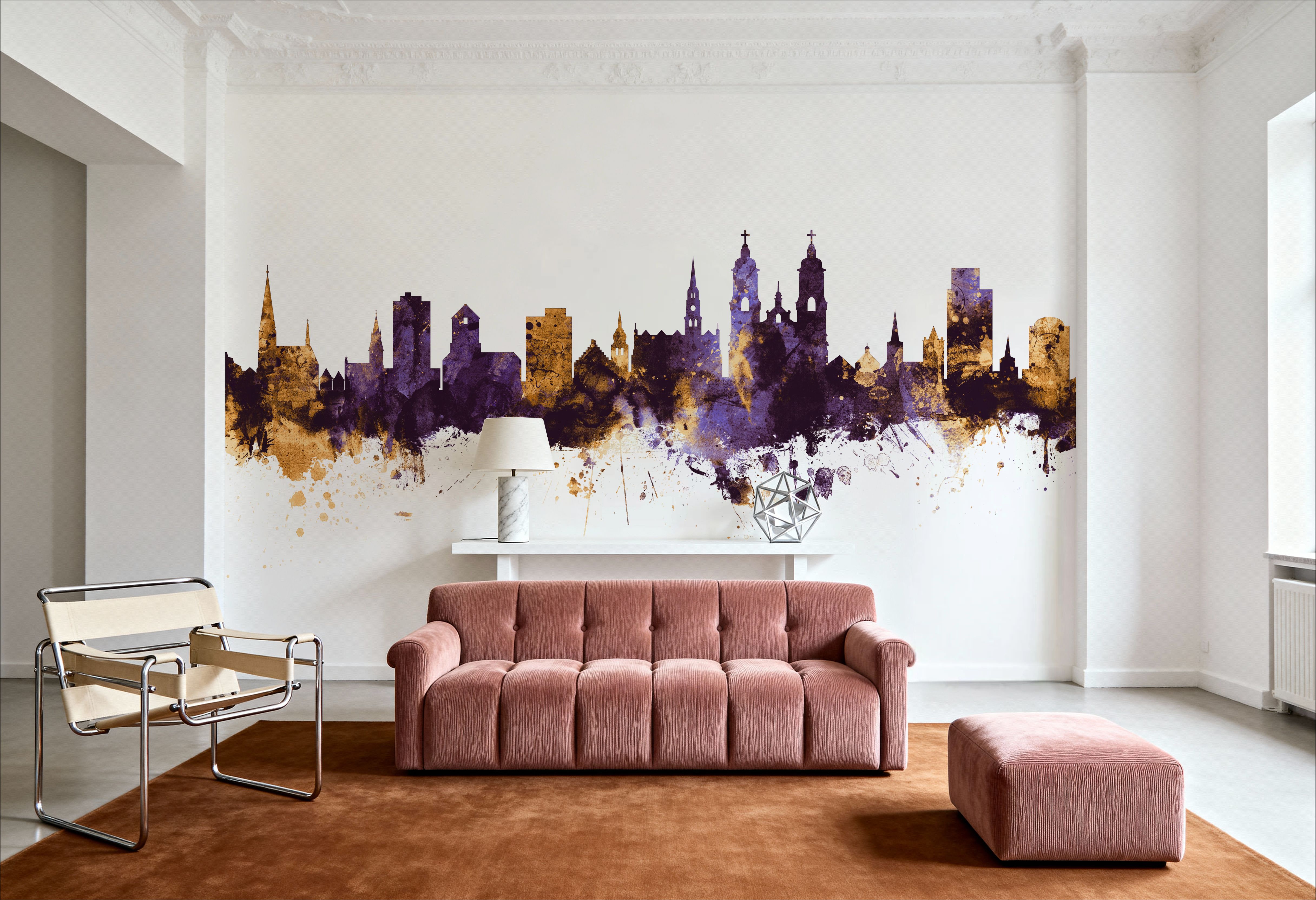 St Gallen Switzerland Skyline Purple & Gold