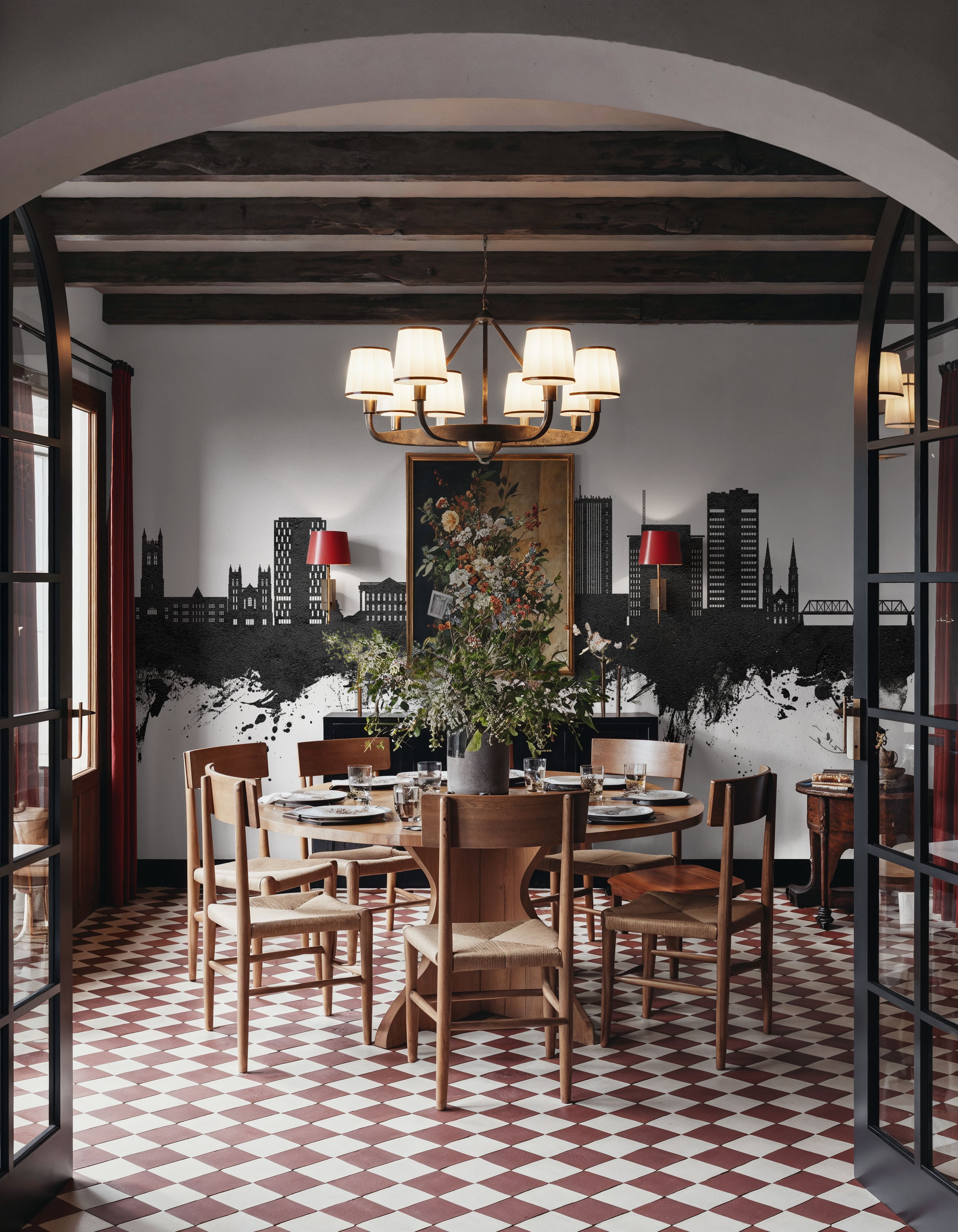 Topeka Wyoming Skyline Black & White