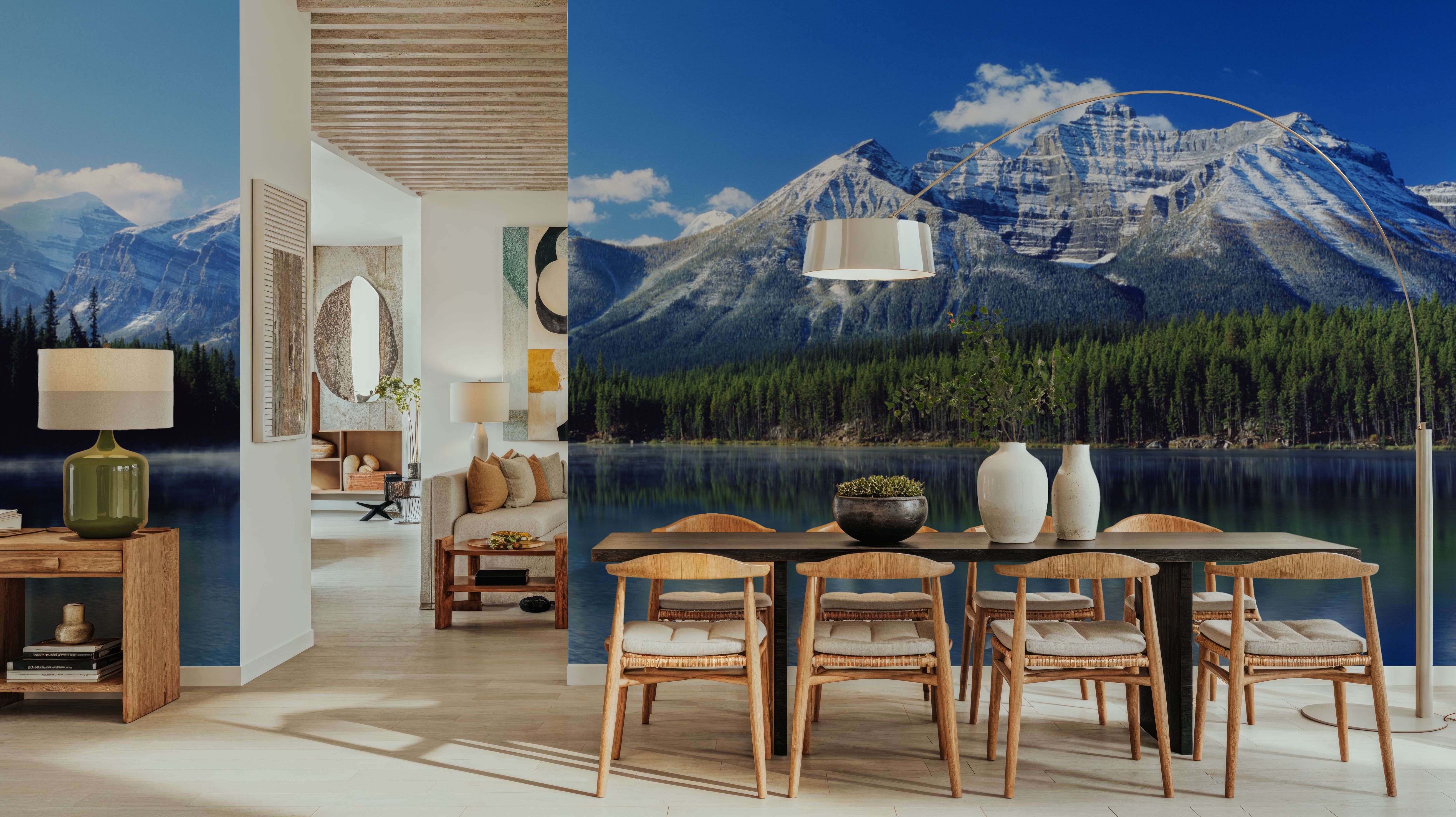 Mountain Lake Reflection Deep Blue