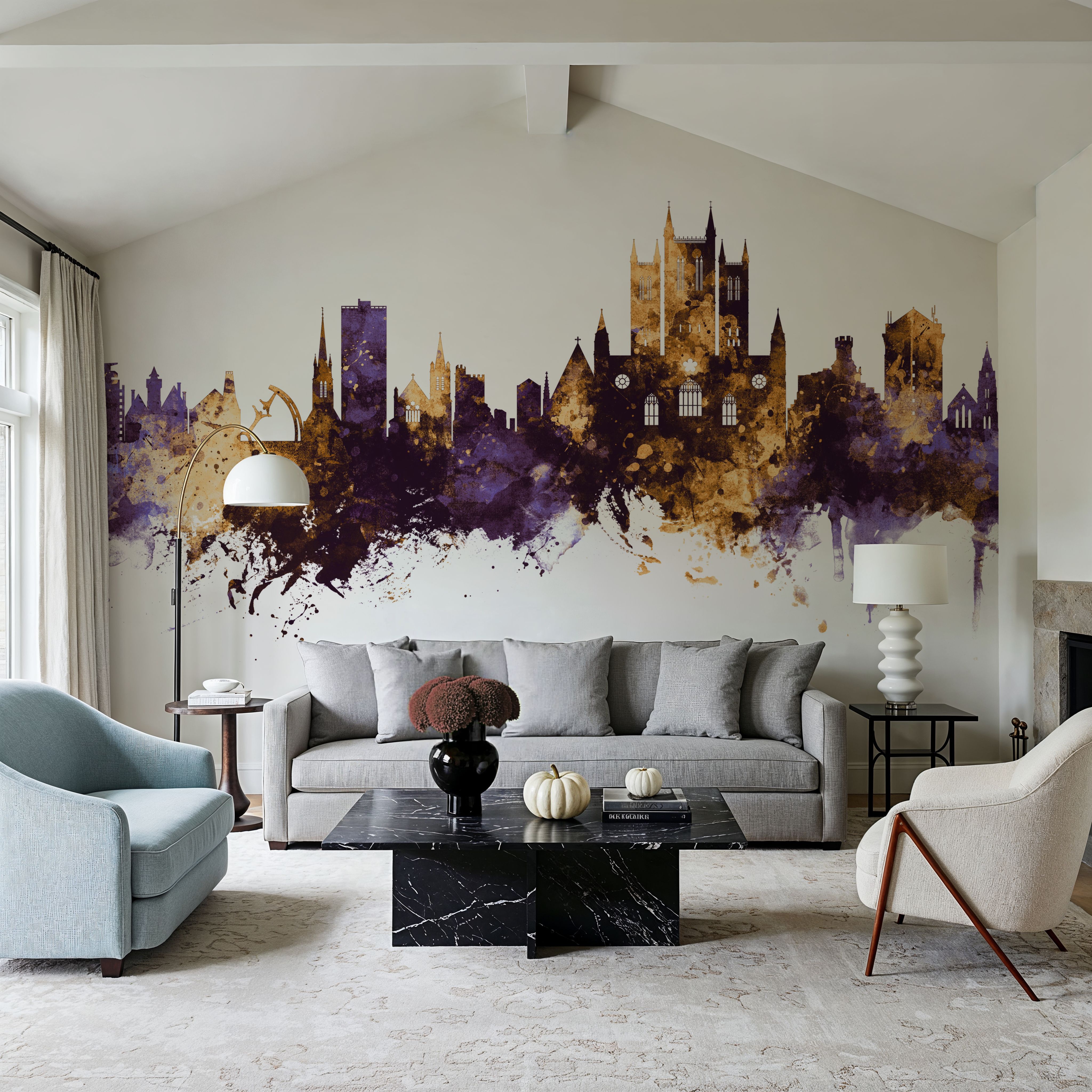 Lincoln England Skyline Purple & Gold
