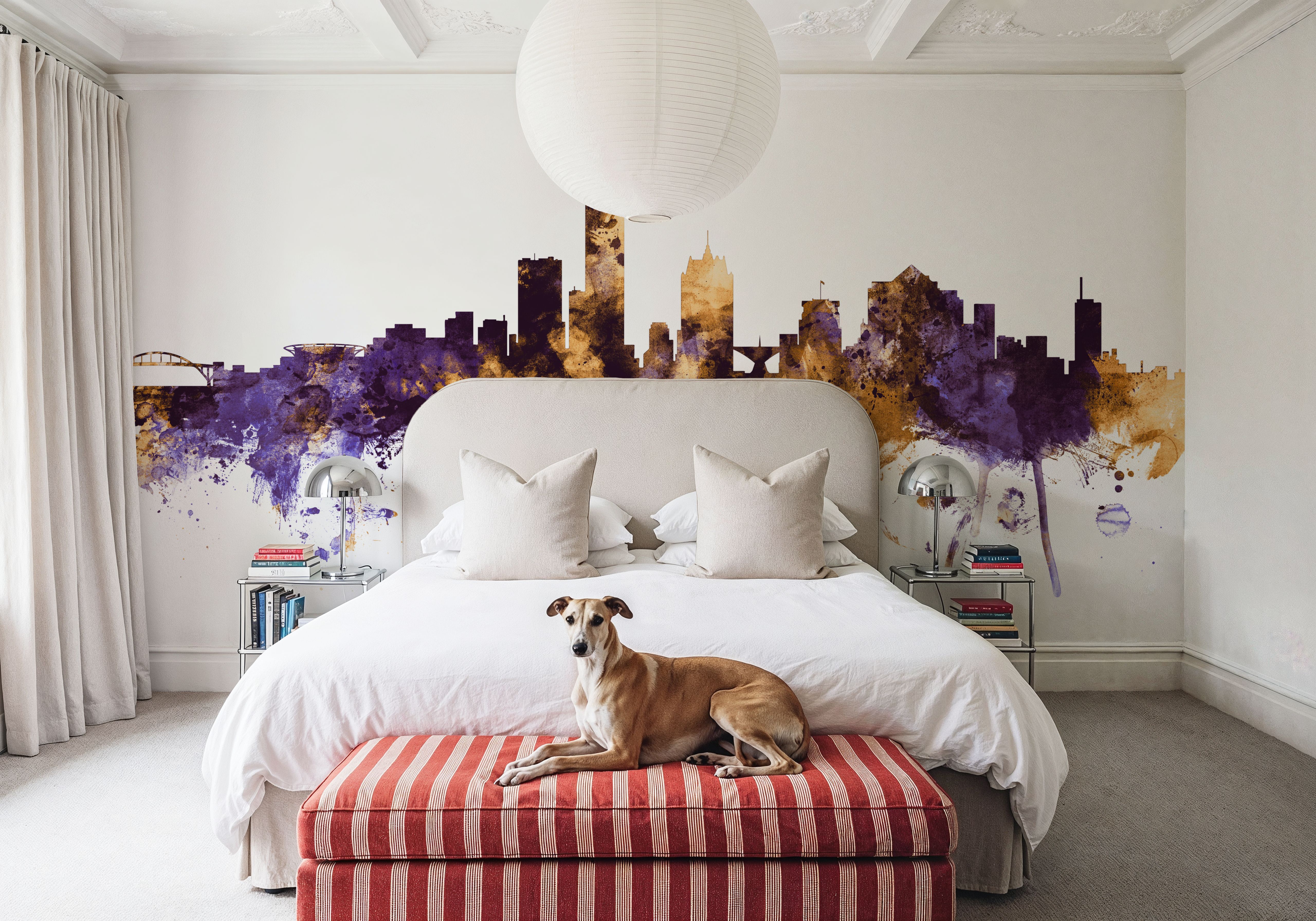 Milwaukee Wisconsin Skyline Purple & Gold