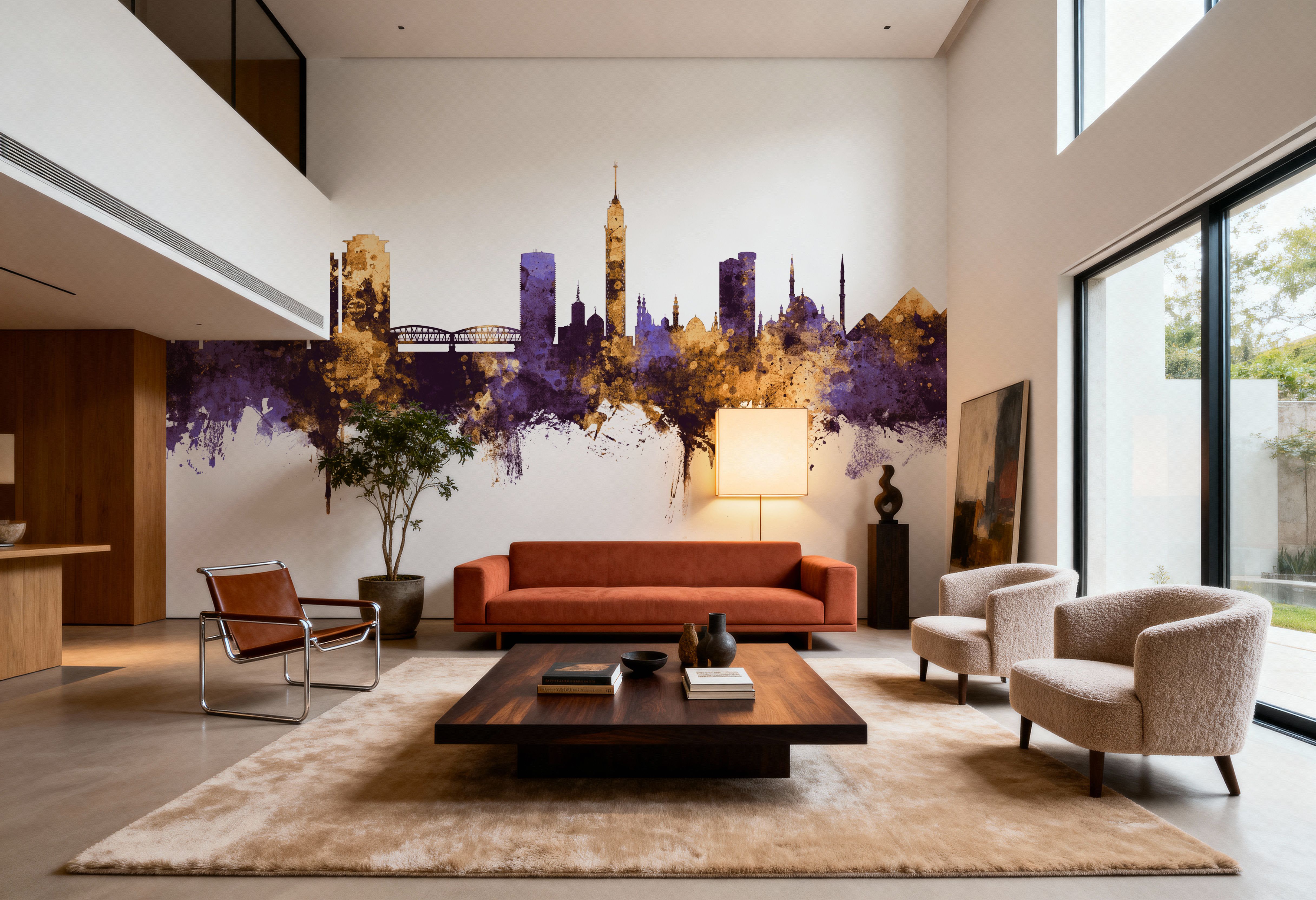 Cairo Egypt Skyline Purple & Gold