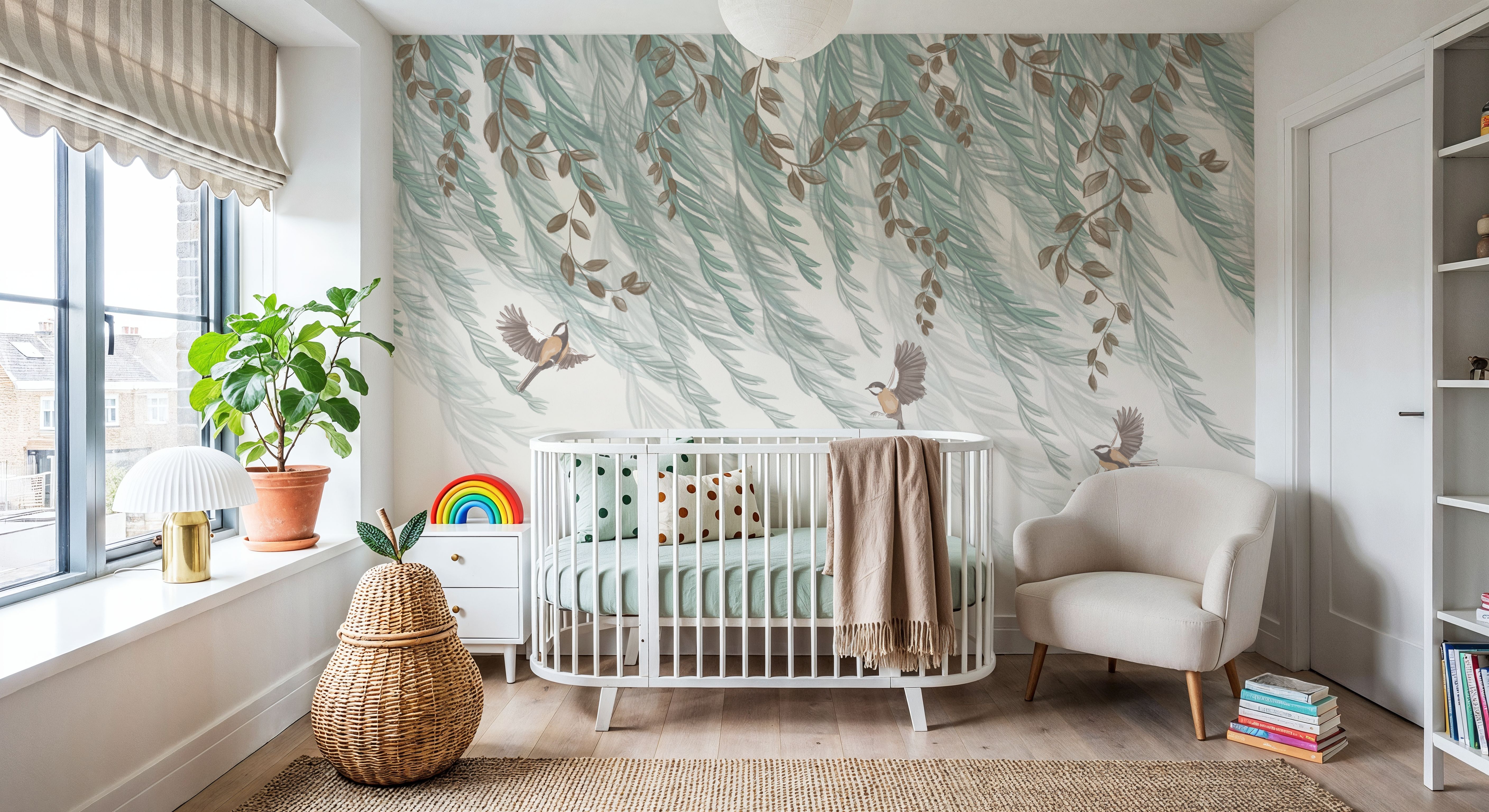  Willow & Birds, White