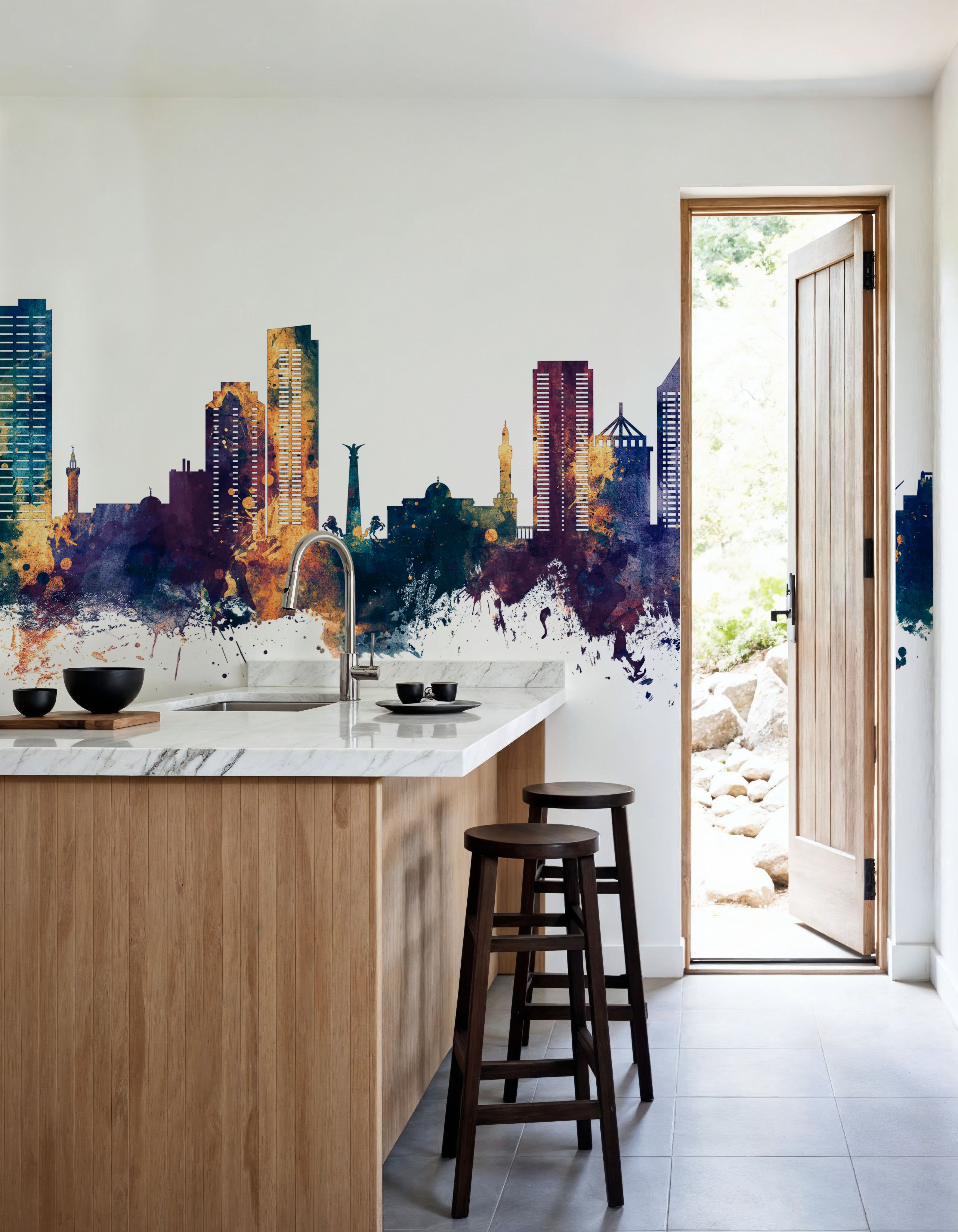 Umm Al Quwain Skyline Blue & Bronze