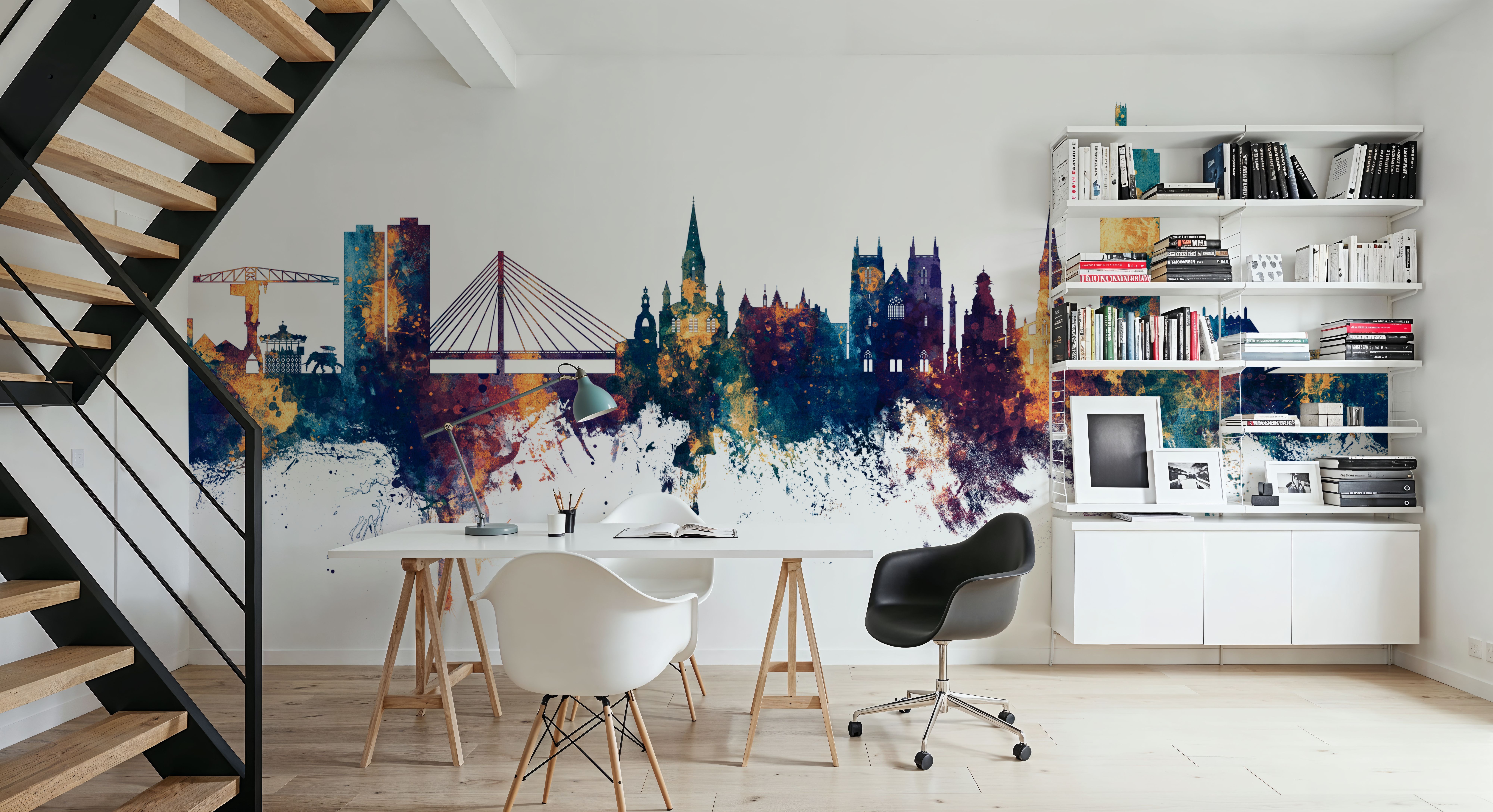 Nantes France Skyline Blue & Bronze