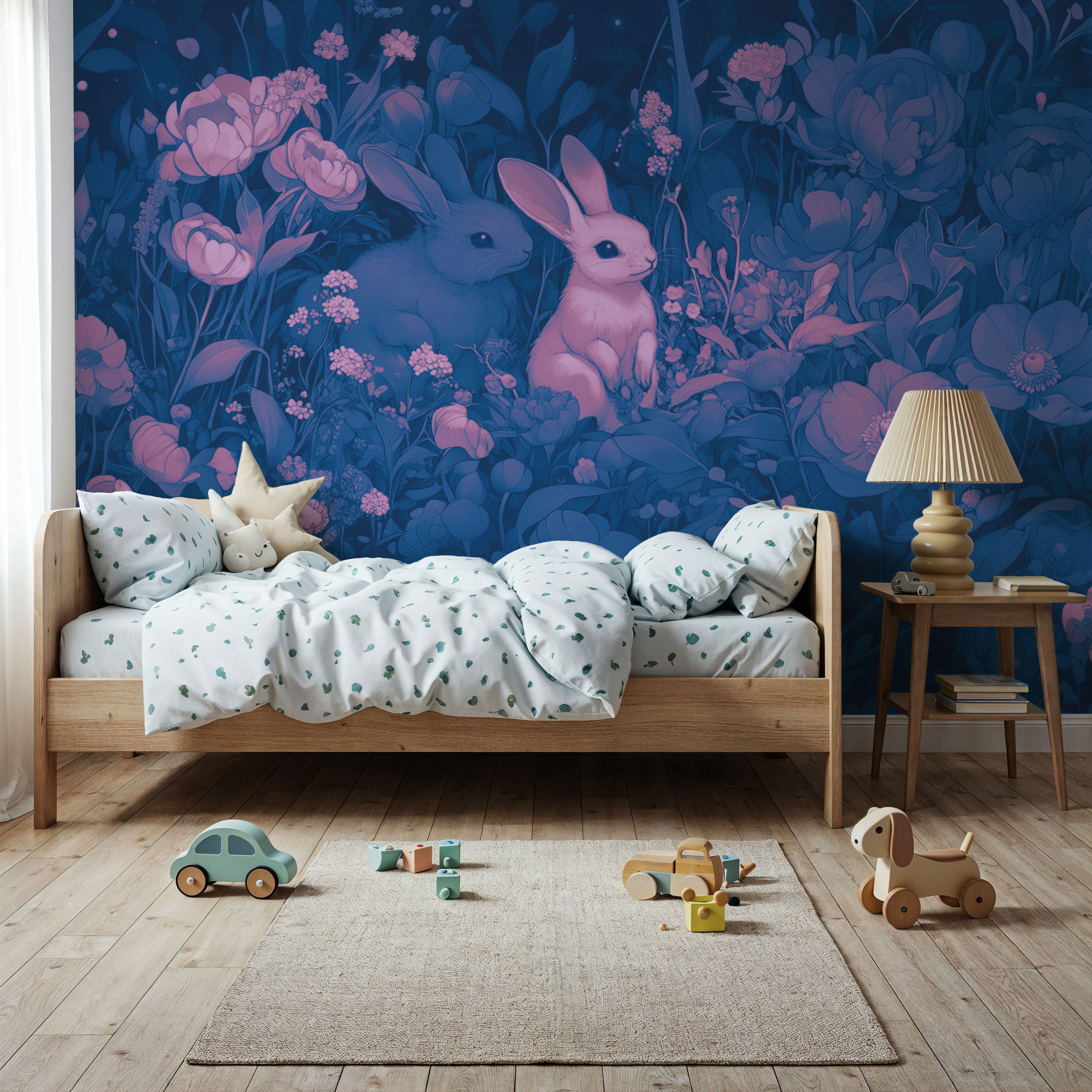 Rabbits Blue Pink
