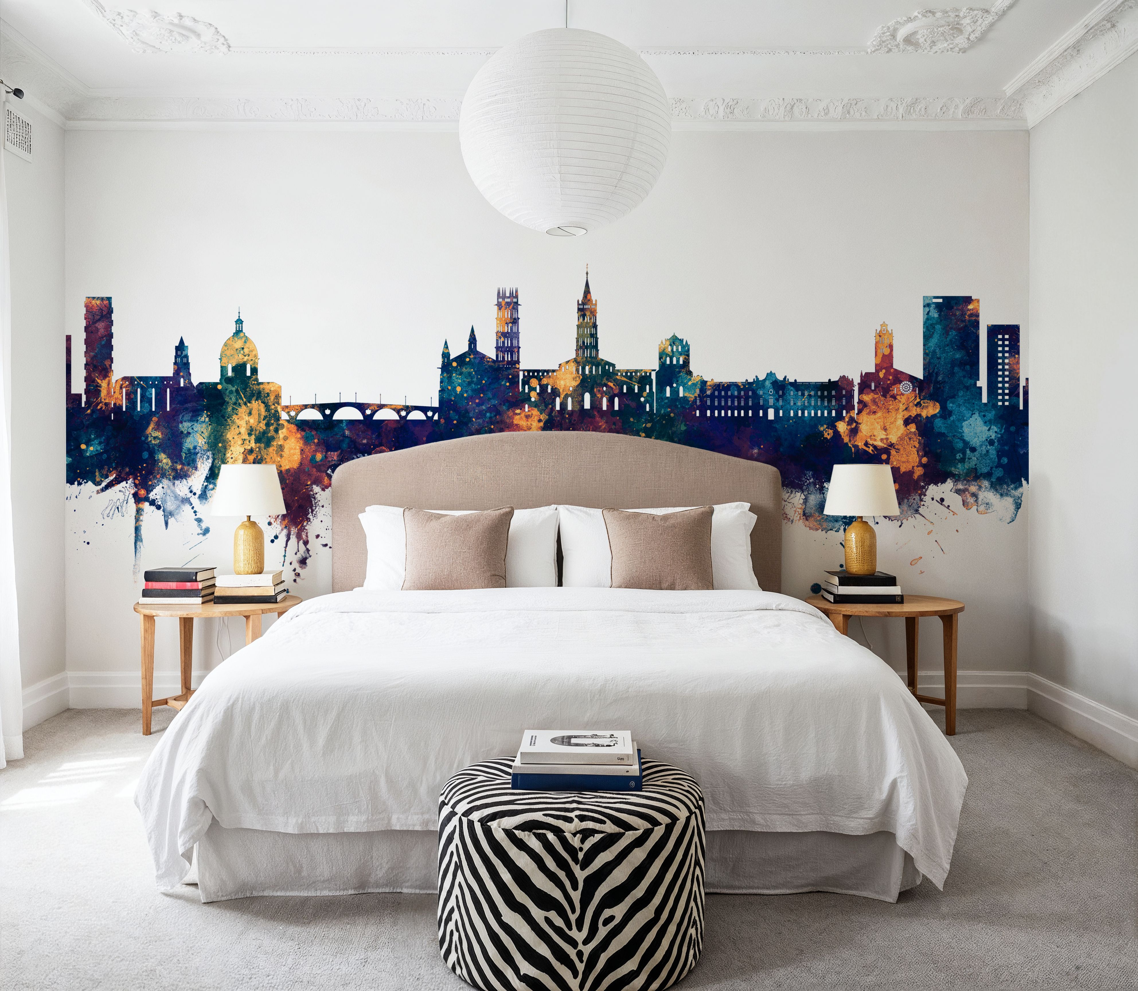 Toulouse France Skyline Blue & Bronze