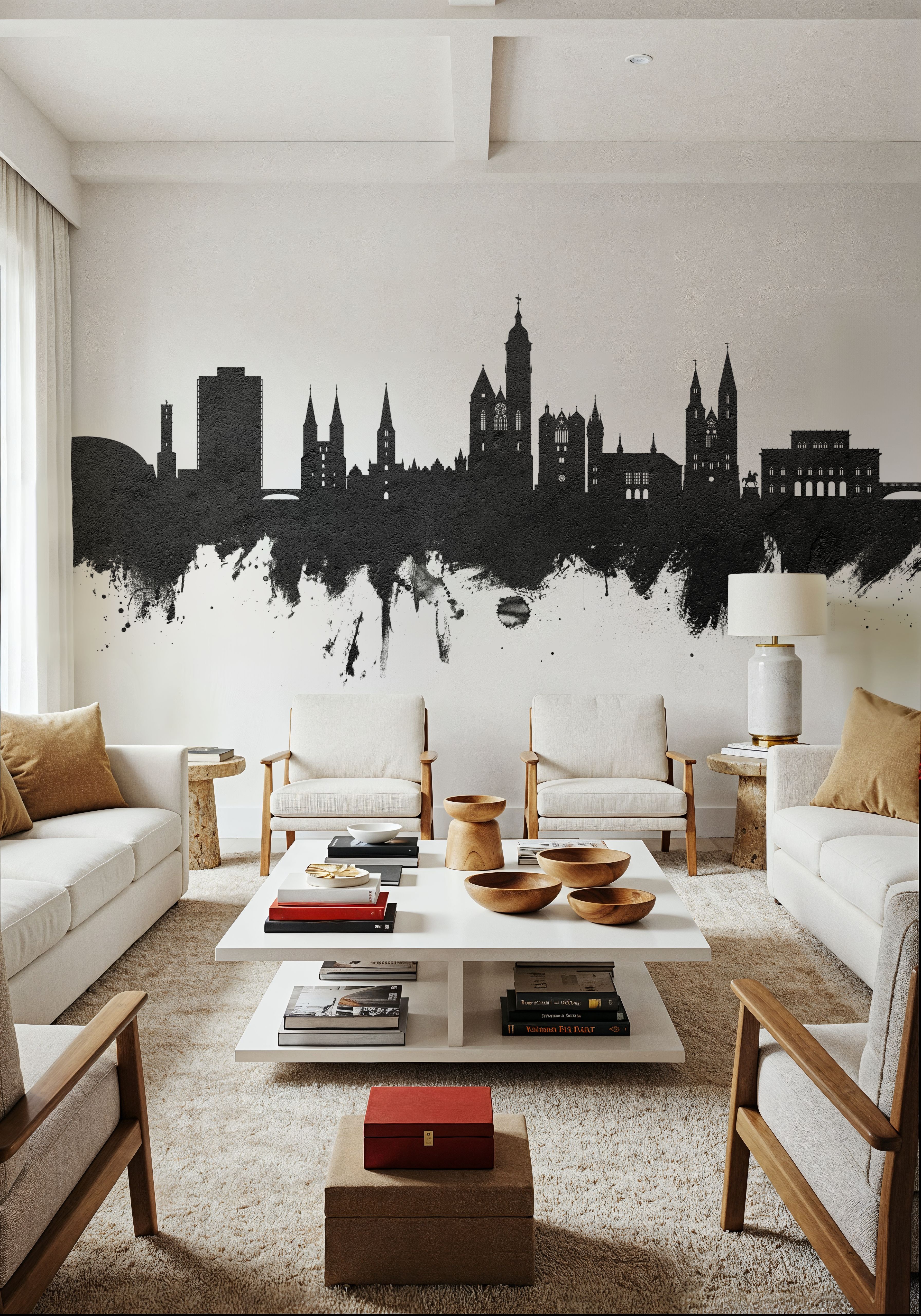 Braunschweig Germany Skyline Black & White