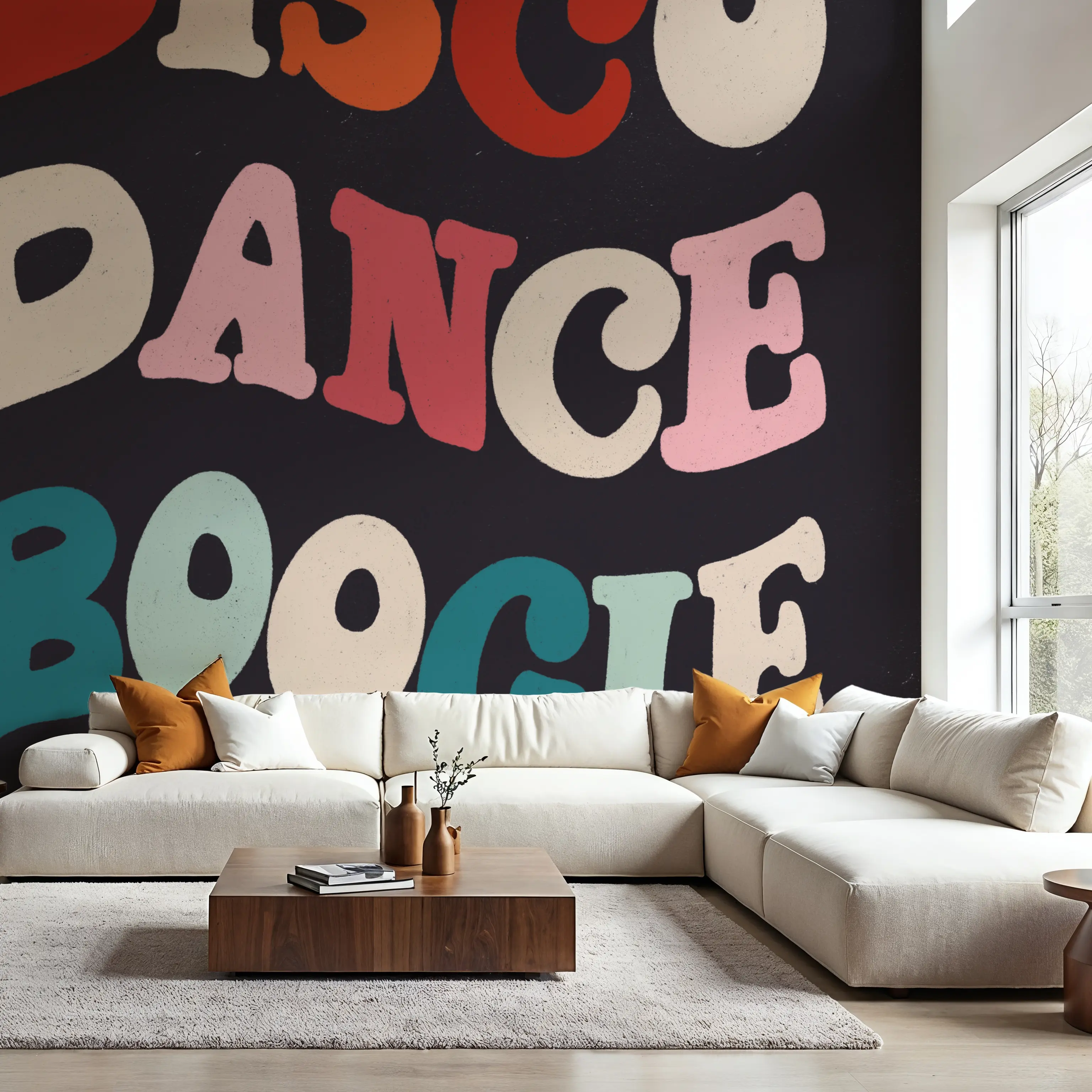 Papier Peint Panoramique - Disco Fever III - Graphiques - Salon - Wallism Belgique - Encollage au mur ou Autocollant