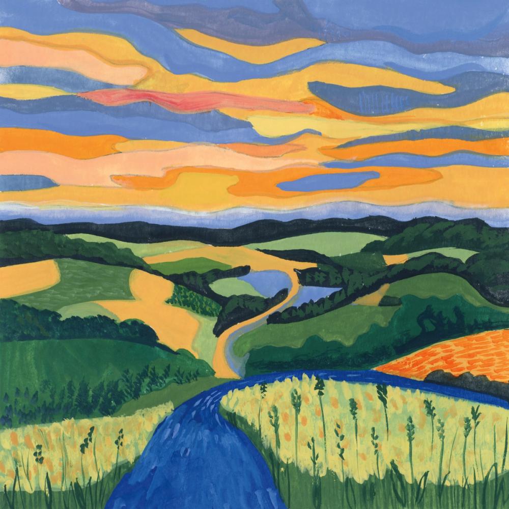 Sunset Over Rolling Hills