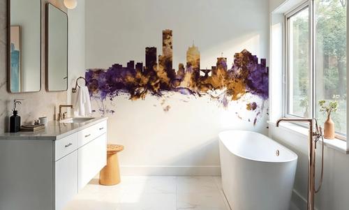 Milwaukee Wisconsin Skyline Purple & Gold