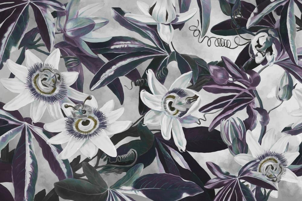 White Passiflora Muted Green