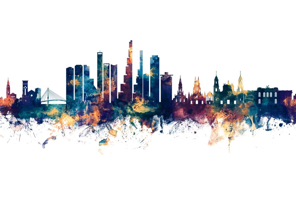 Bogotá Colombia Skyline Blue & Bronze