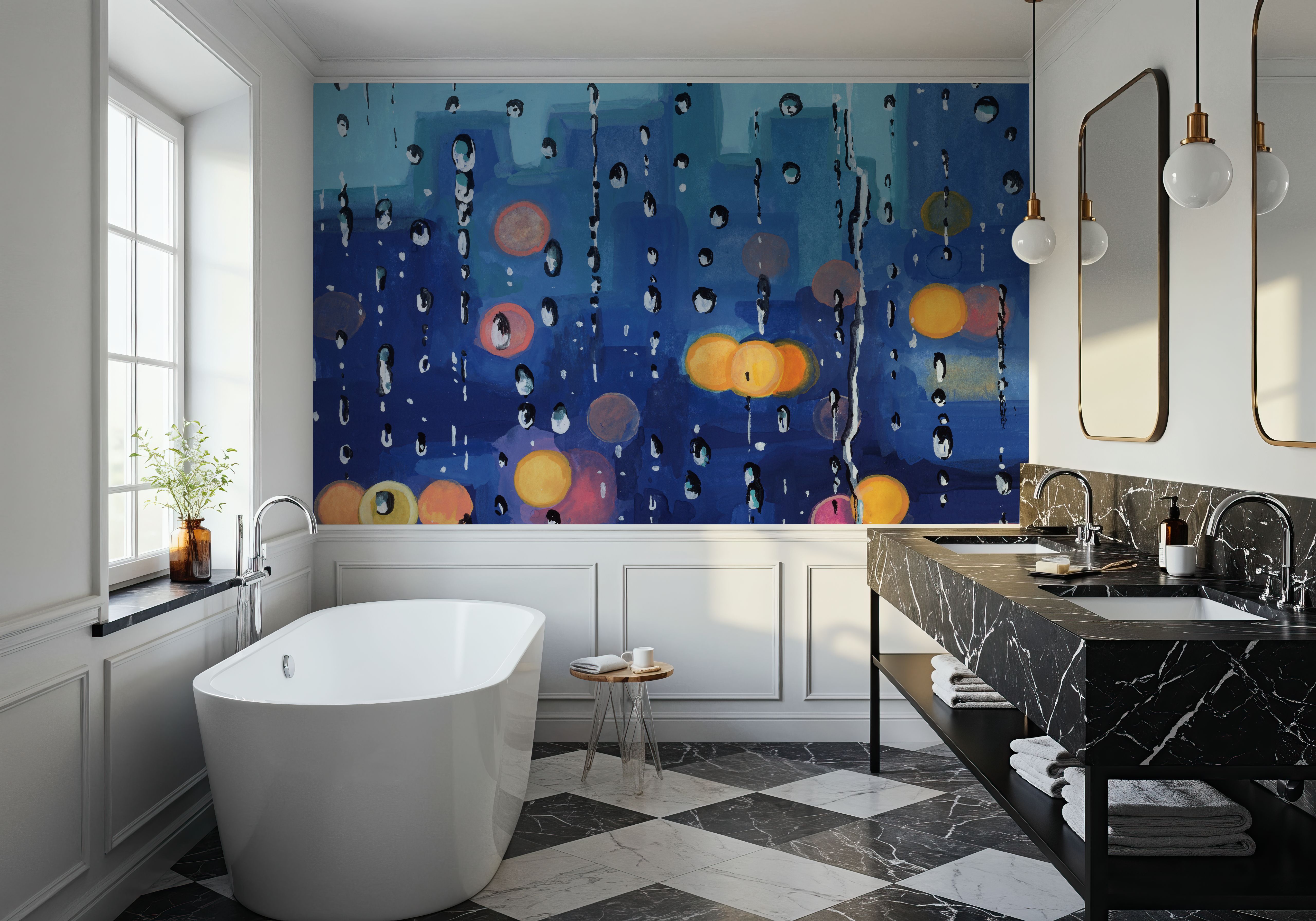 City Rain on Window, Papier peint