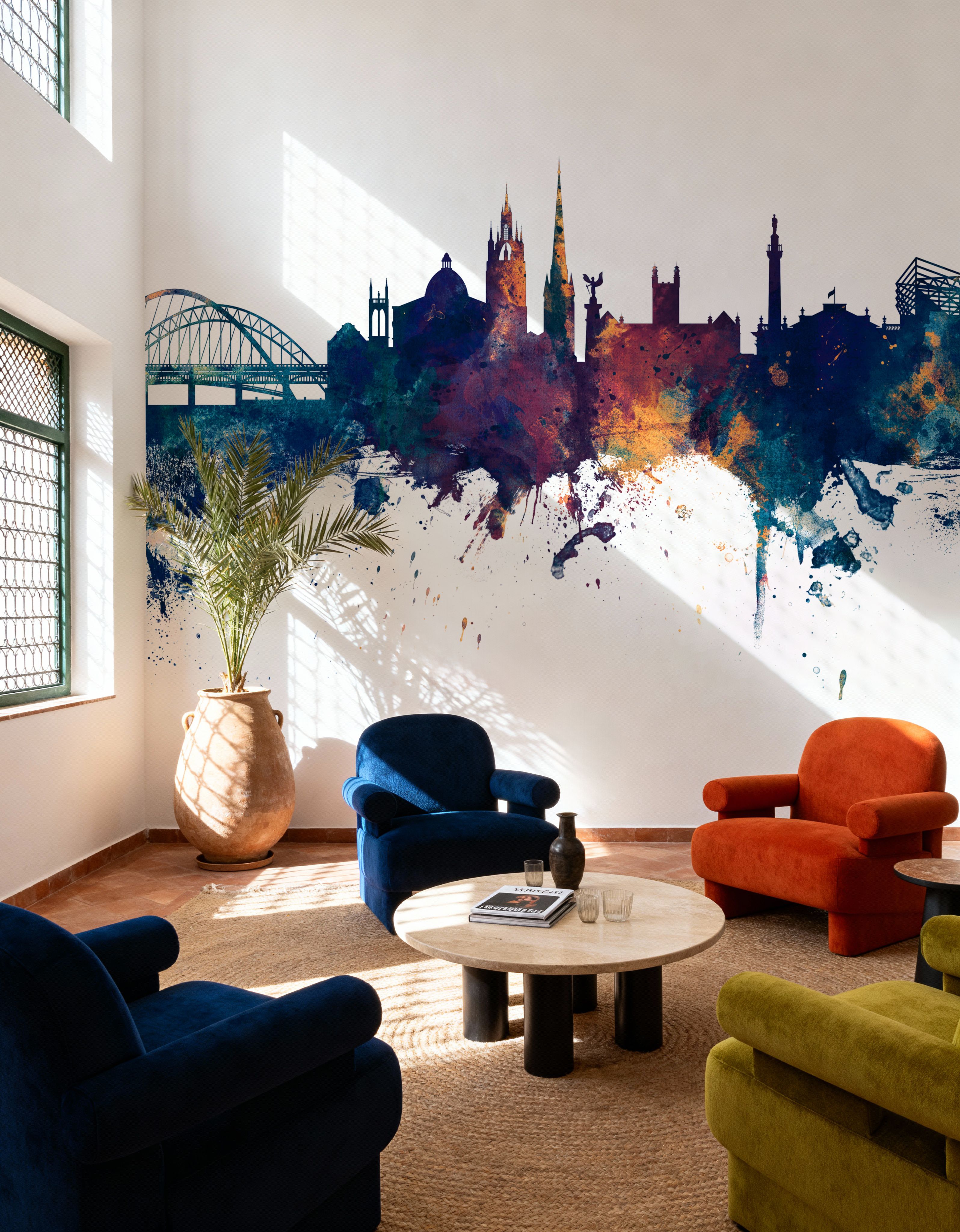 Newcastle England Skyline Blue & Bronze