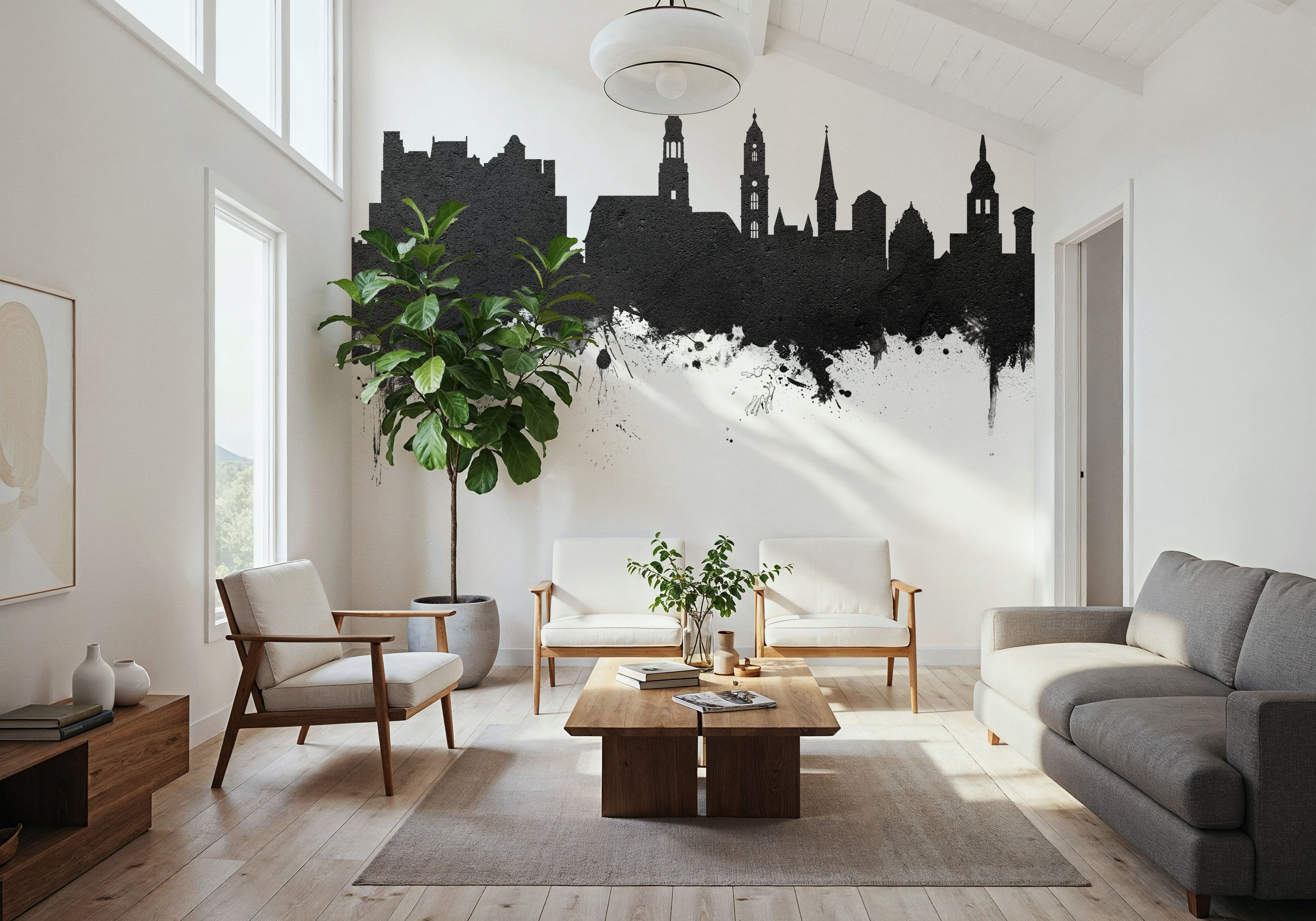 Heidelberg Germany Skyline Black & White