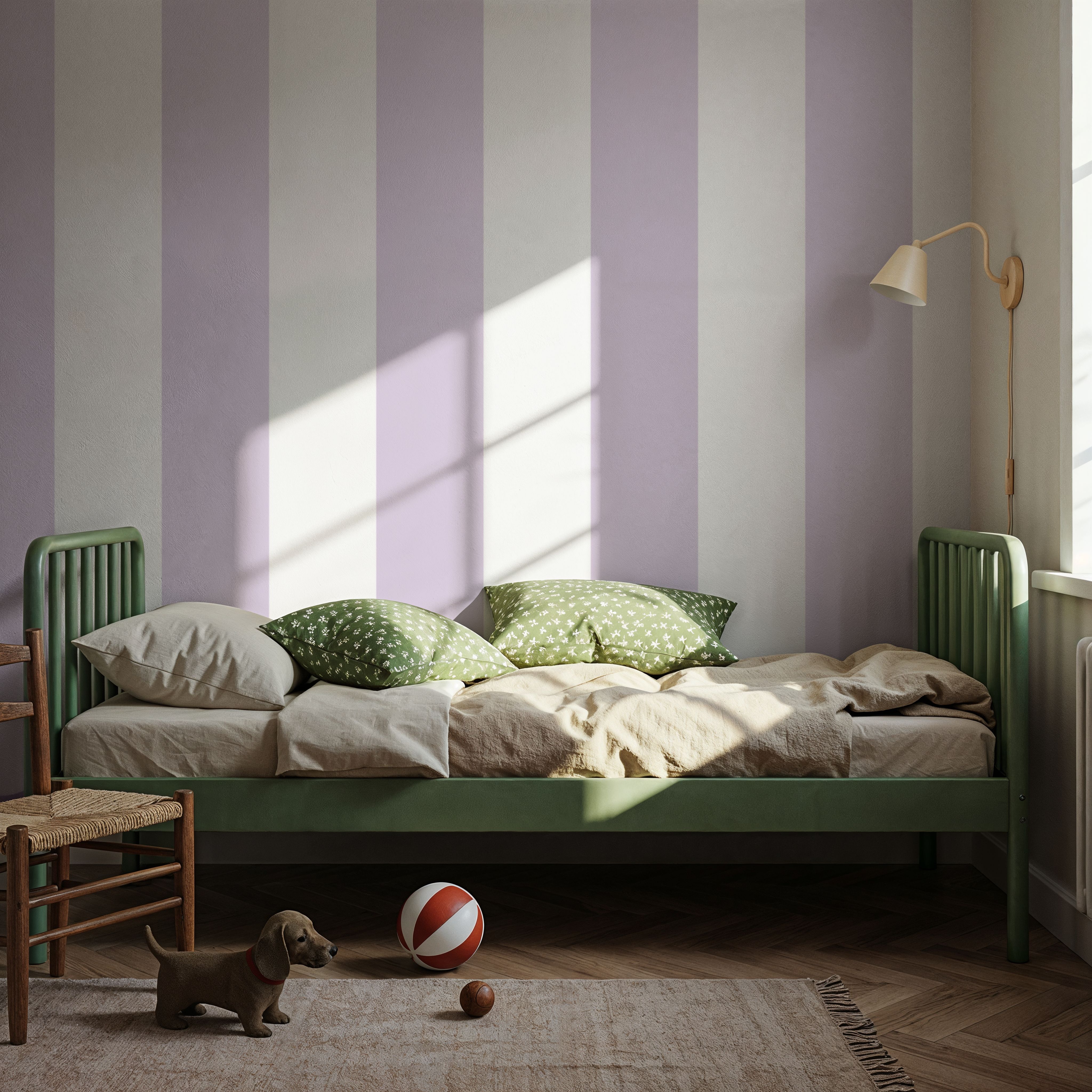 Scalloped Circus Stripes, Lavender