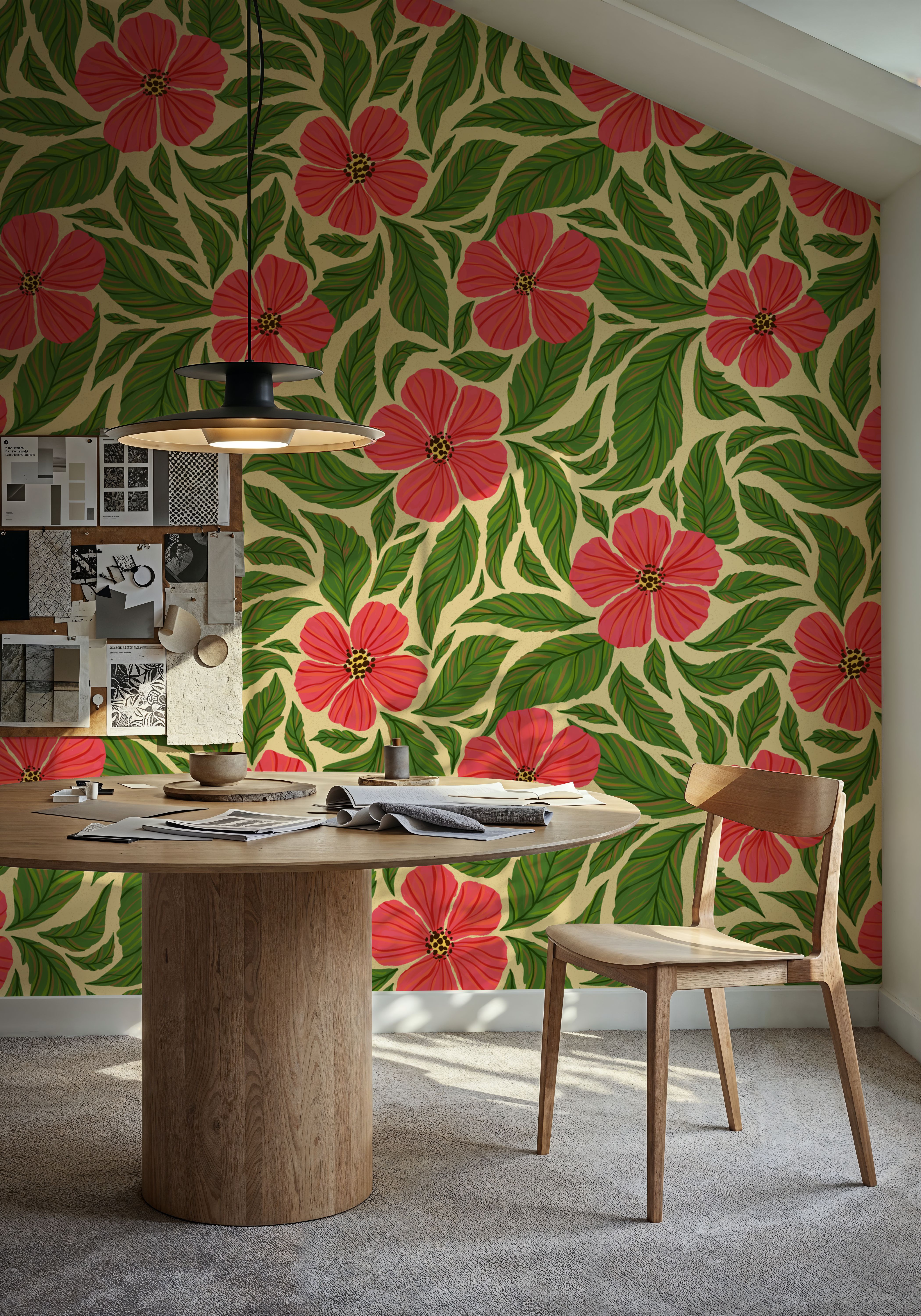 Dance of Flowers, Pink & Green