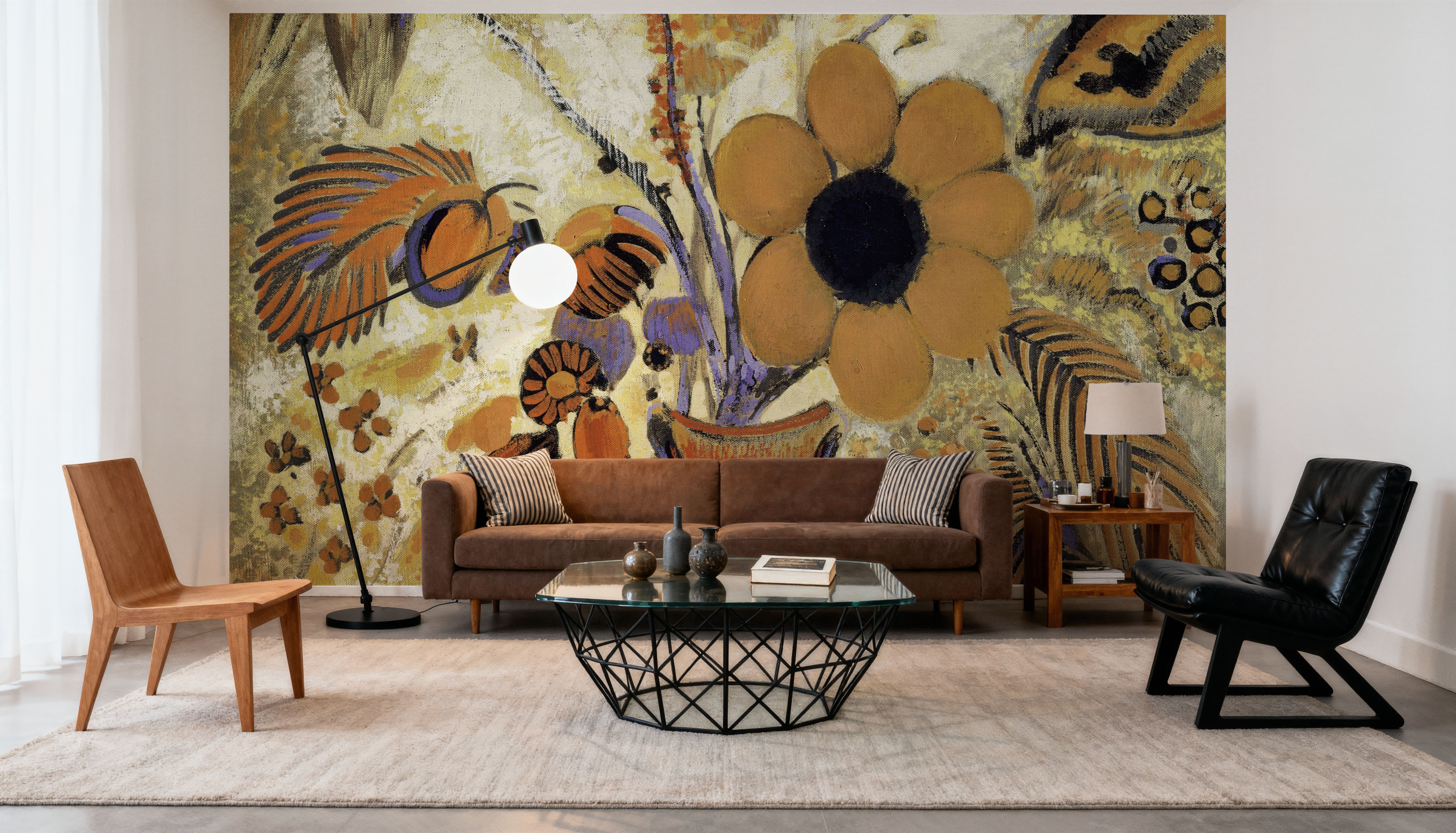 Etruscan Vase with Flowers, Behang