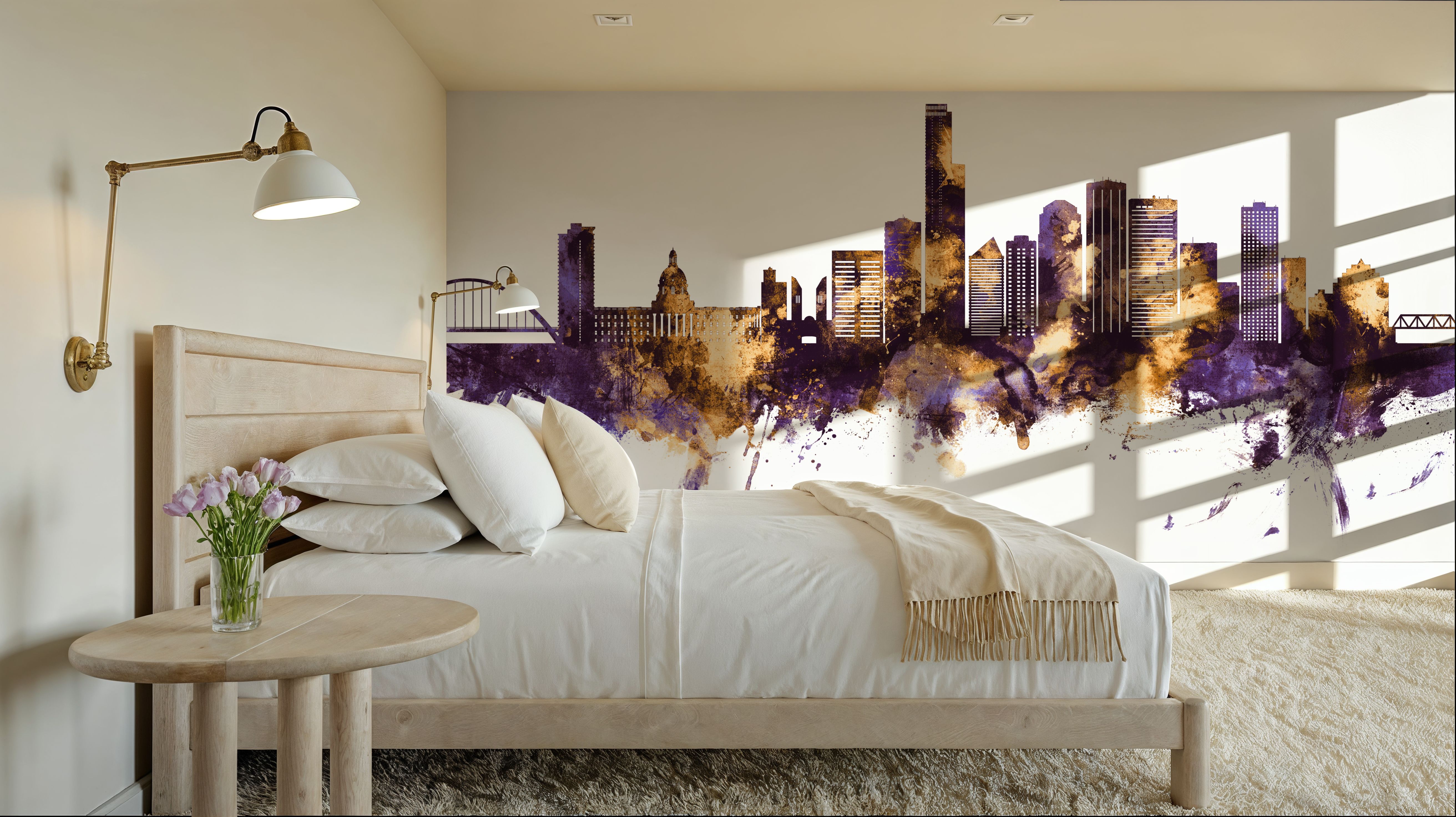 Edmonton Canada Skyline Purple & Gold