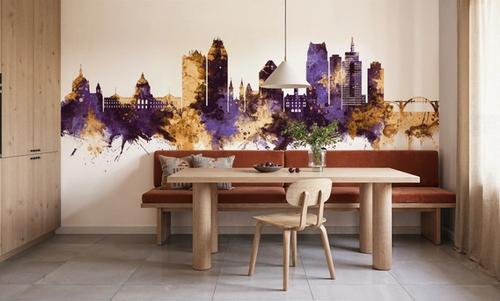 Saint Paul Minnesota Skyline Purple & Gold