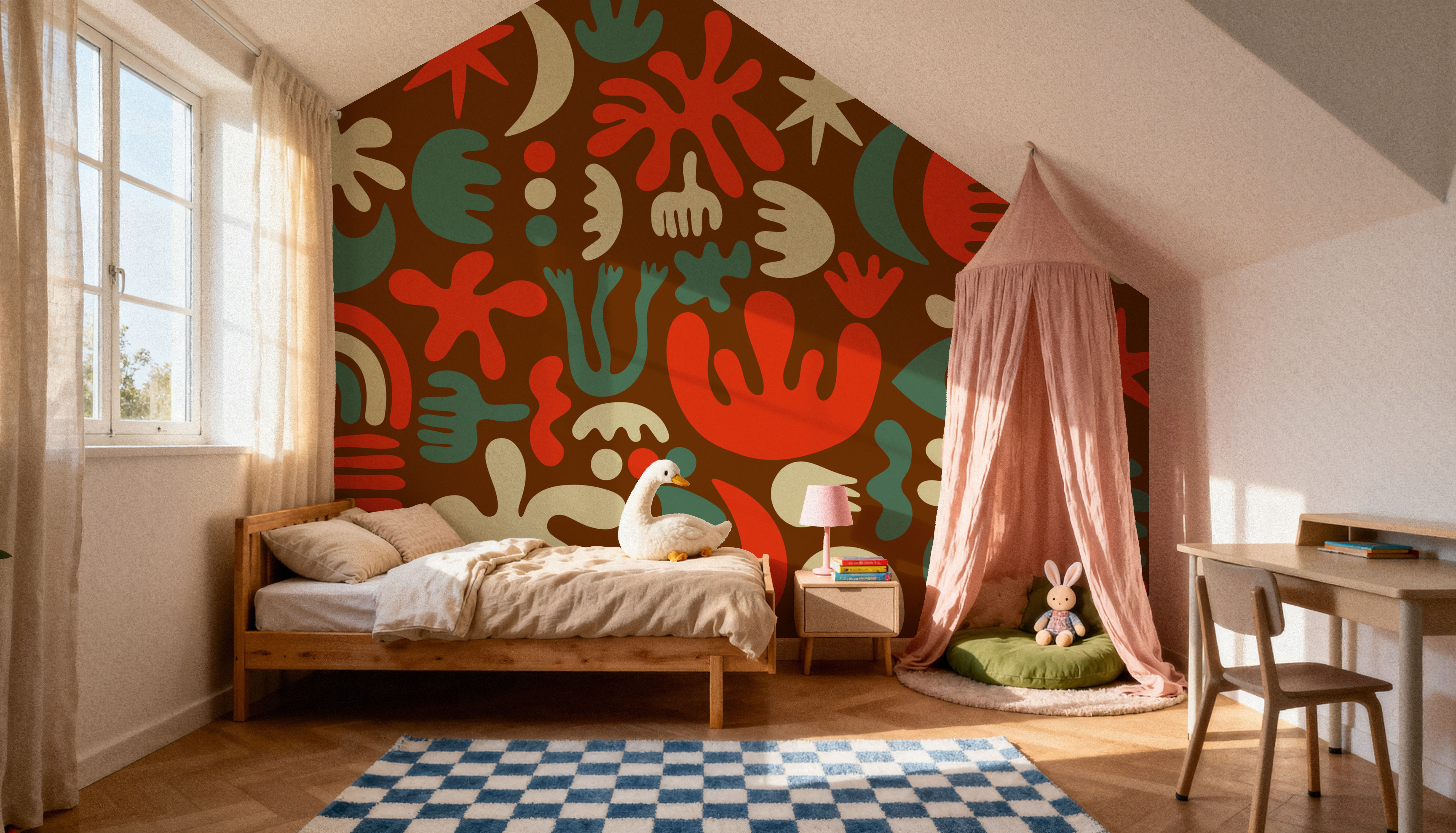 Cute Cutouts Mural, Red