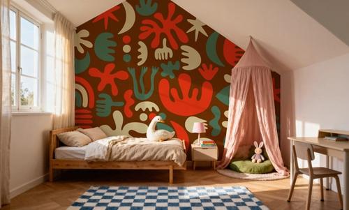 Cute Cutouts Mural, Red